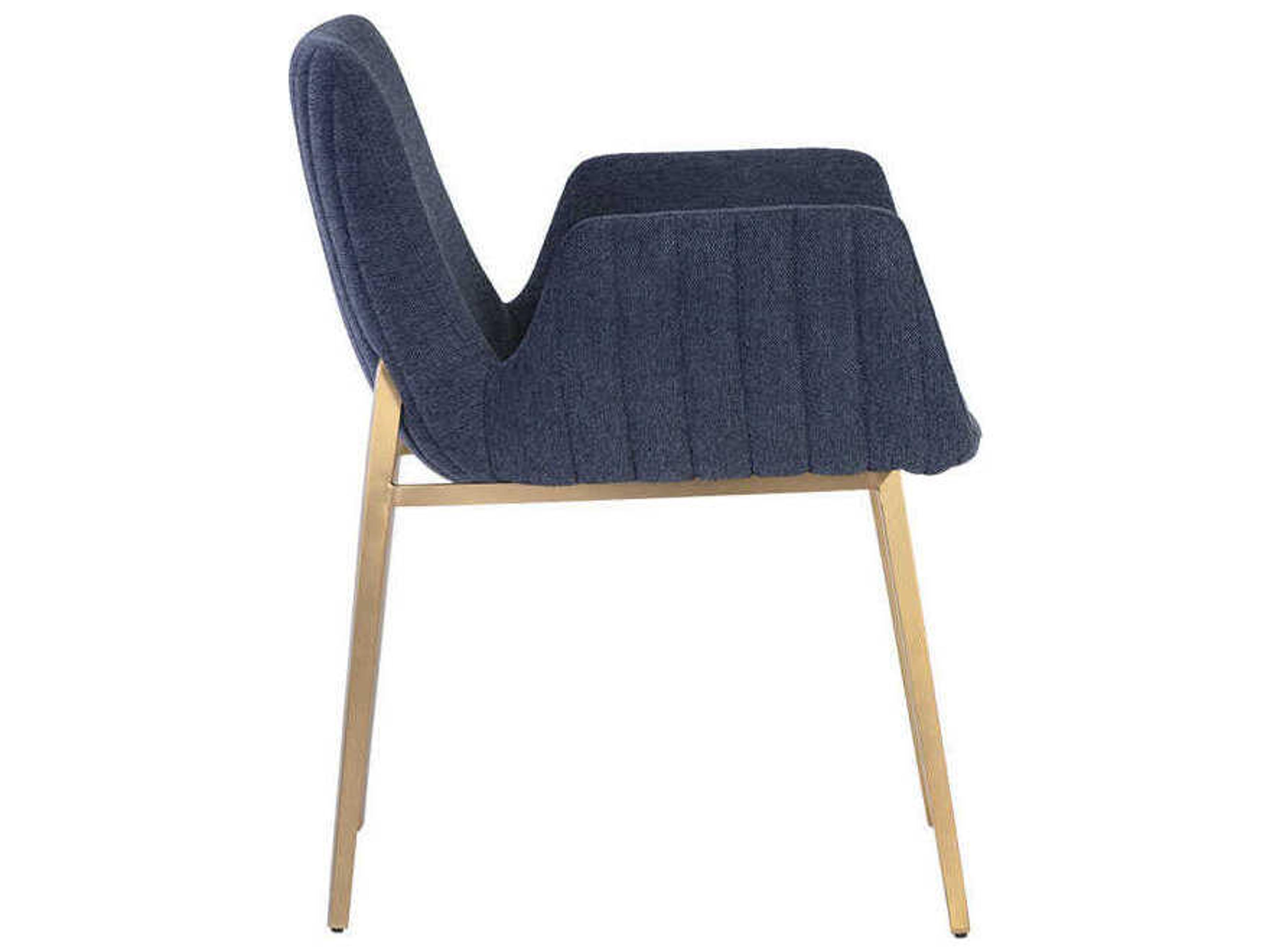 Sunpan Lucano Blue Upholstered Arm Dining Chair