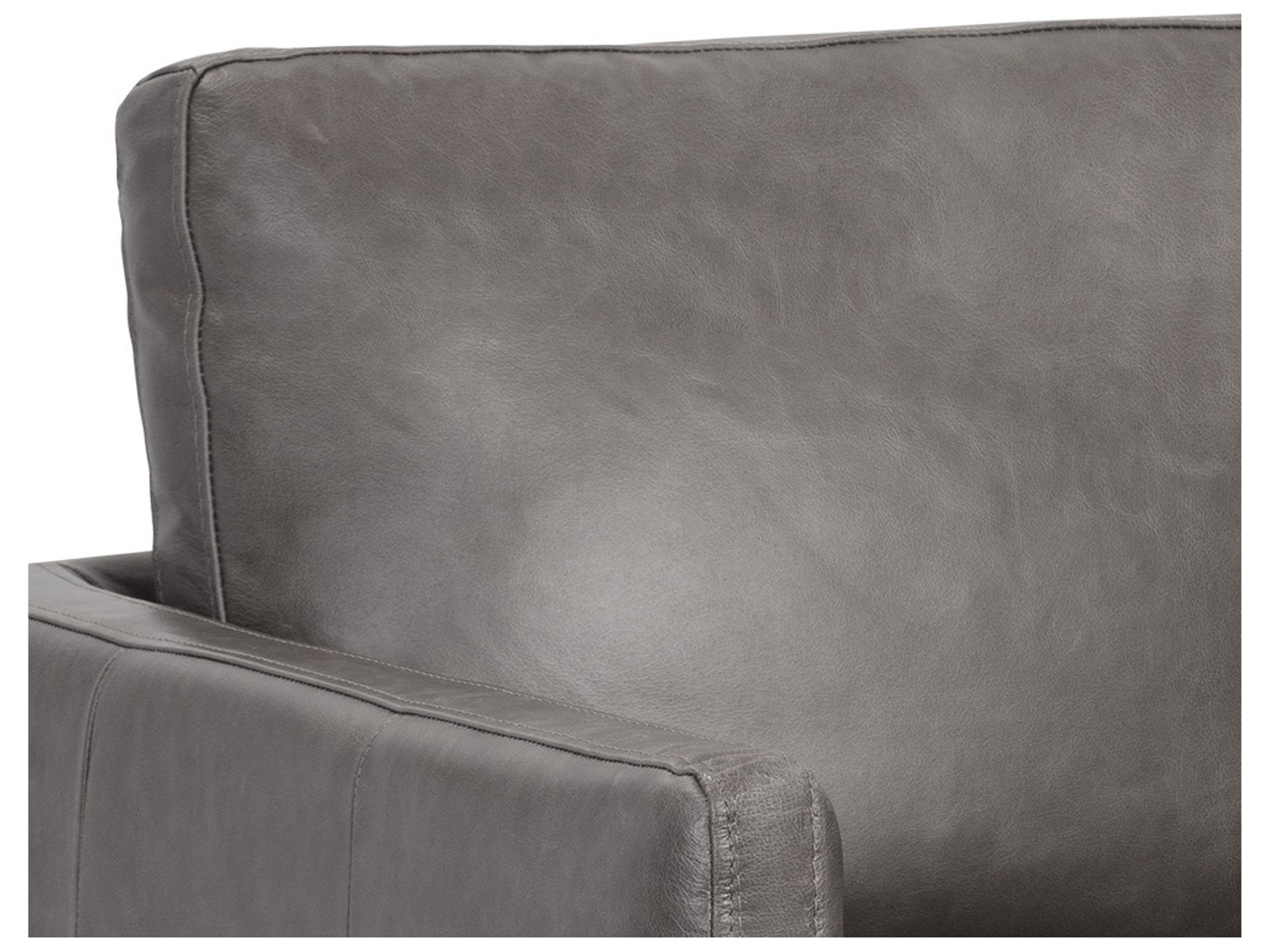 Sunpan Portman Swivel Gray Leather Accent Chair