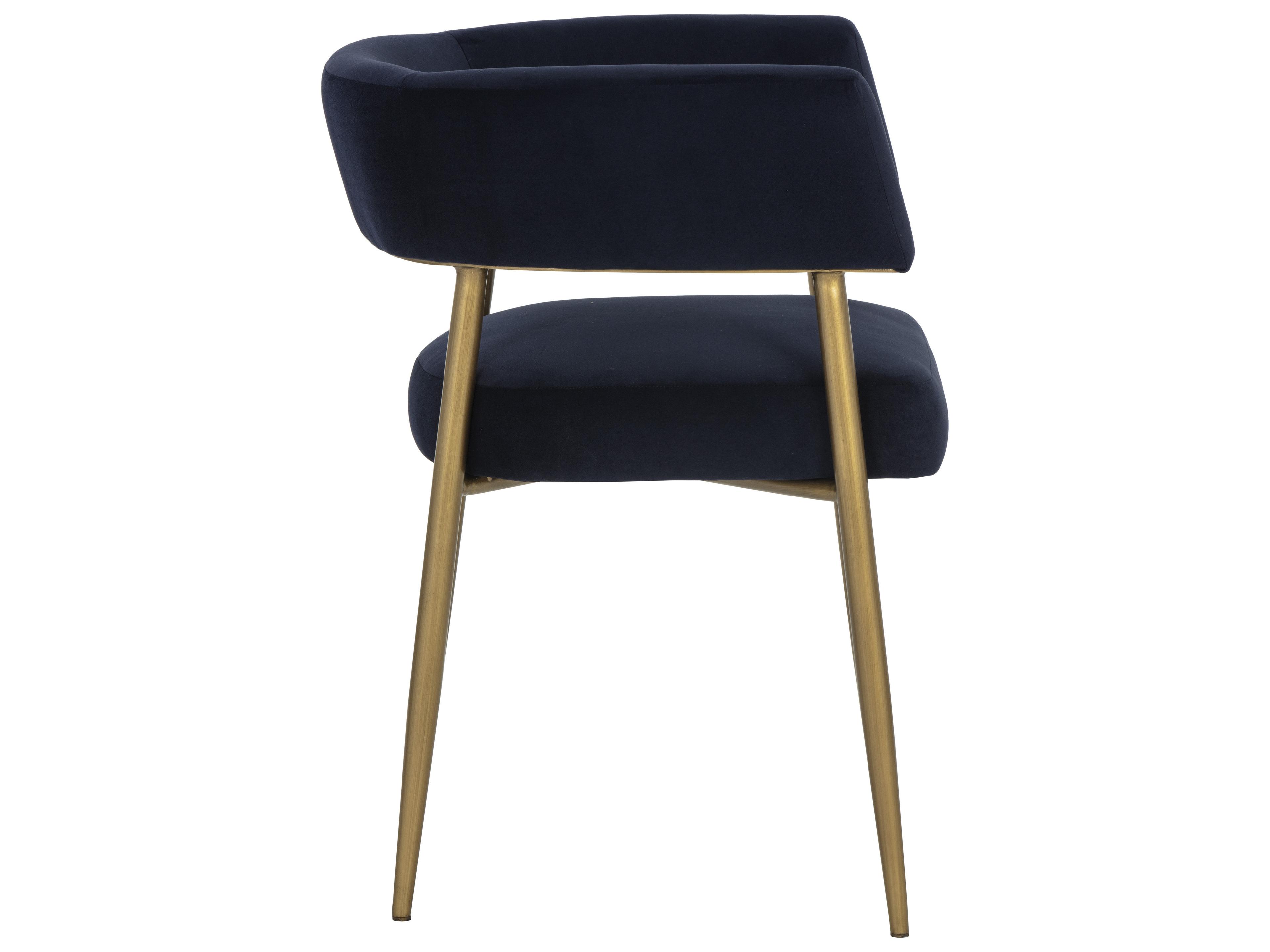 Sunpan Maestro Blue Upholstered Arm Dining Chair