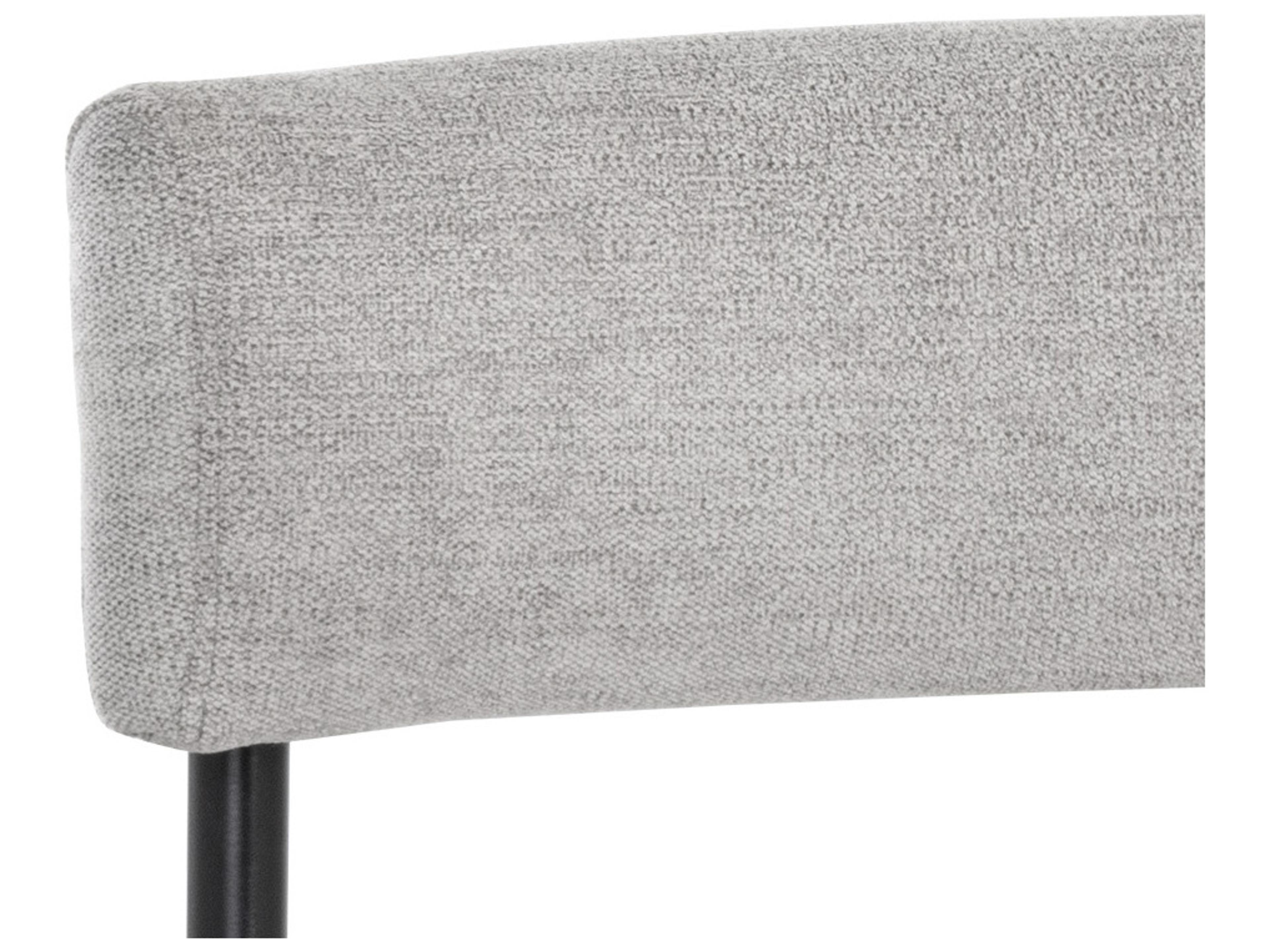 Sunpan Seneca Black Polo Club Stone Upholstered Bar Stool