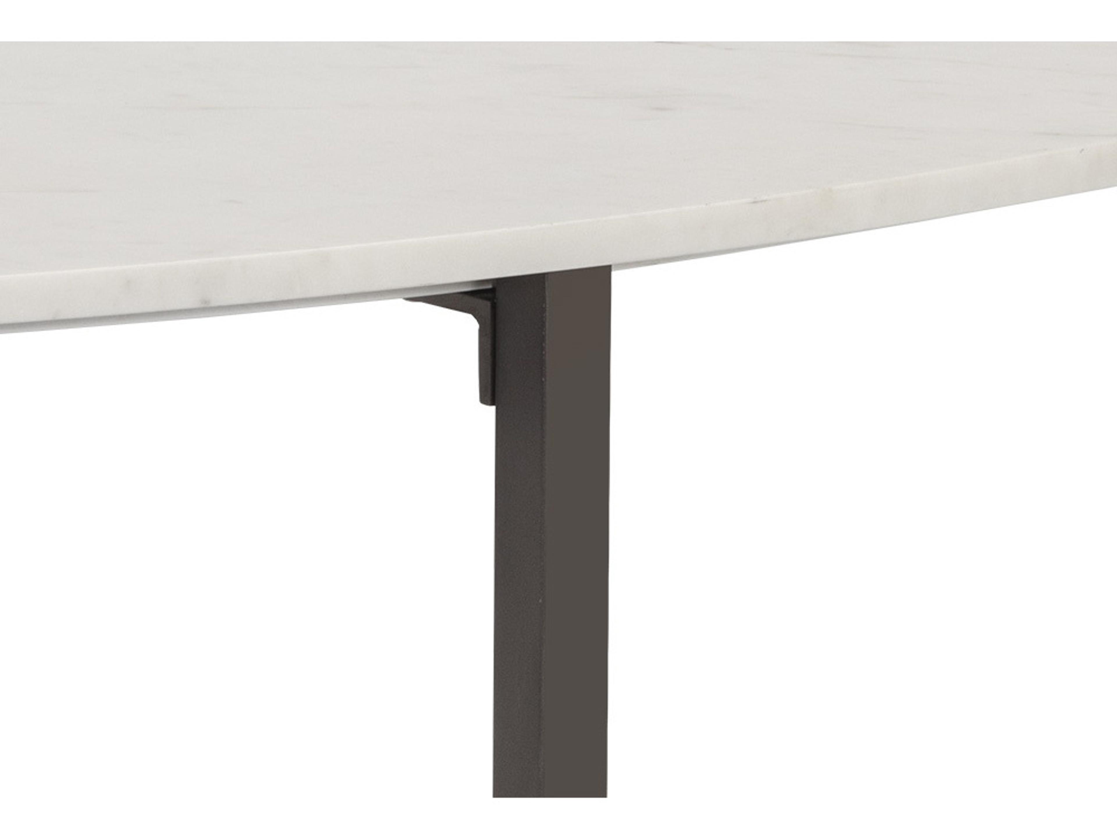 Sunpan Kiara Oval Marble White Gunmetal Coffee Table