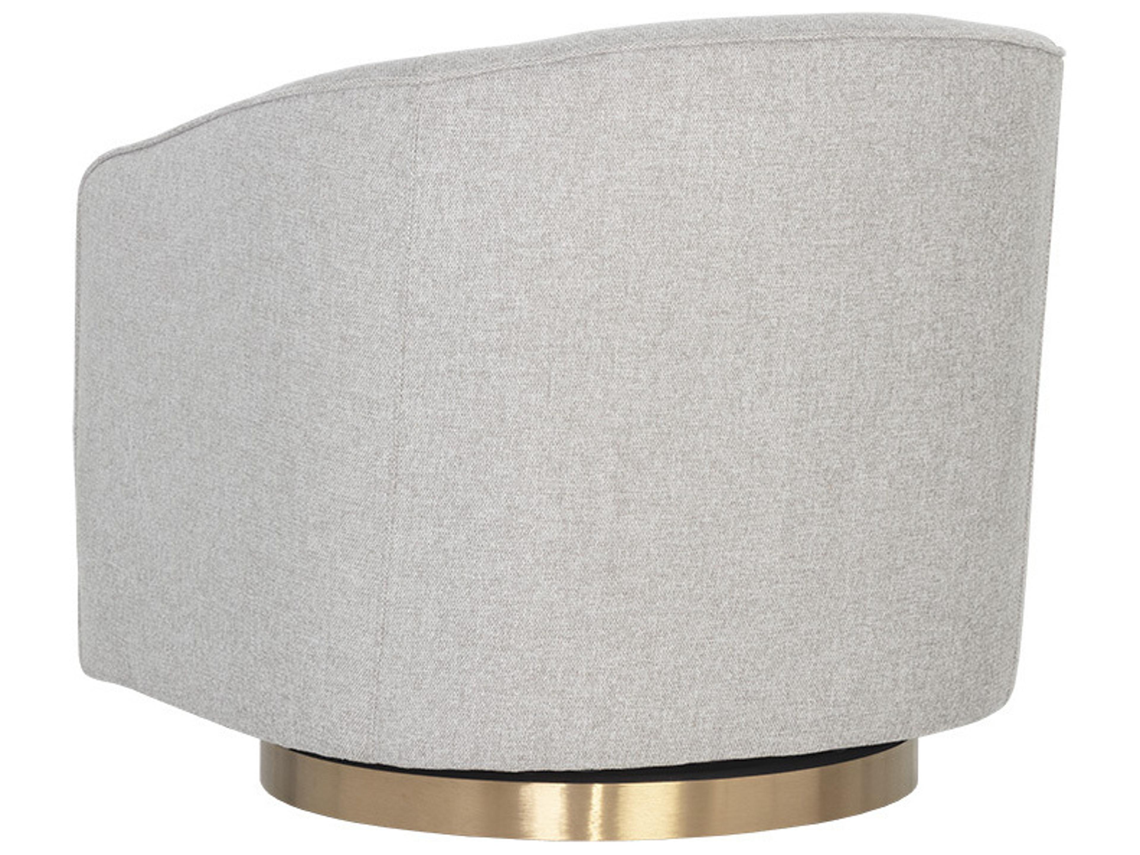 Sunpan Hazel Swivel Gray Fabric Accent Chair