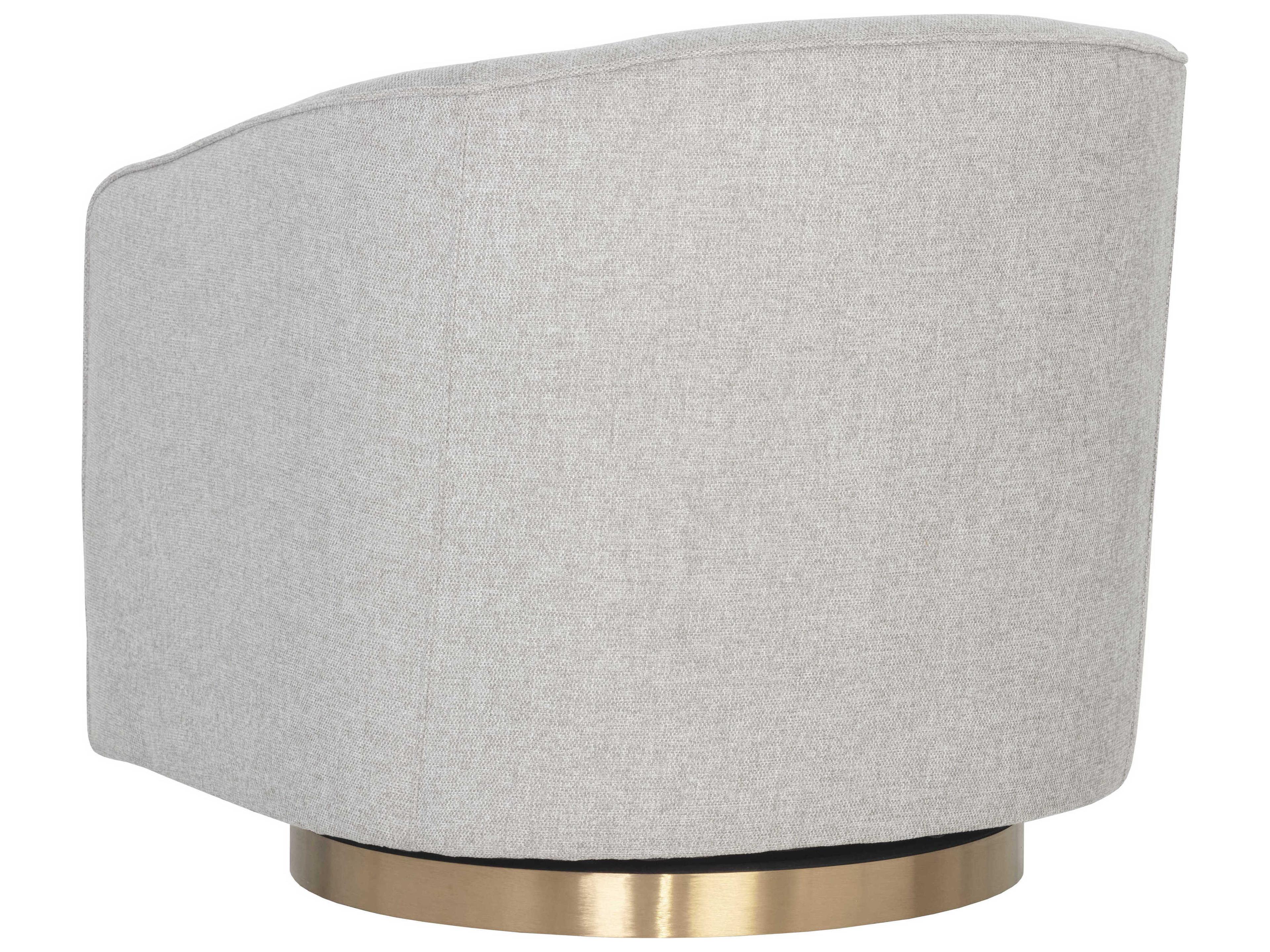 Sunpan Hazel Swivel Gray Fabric Accent Chair