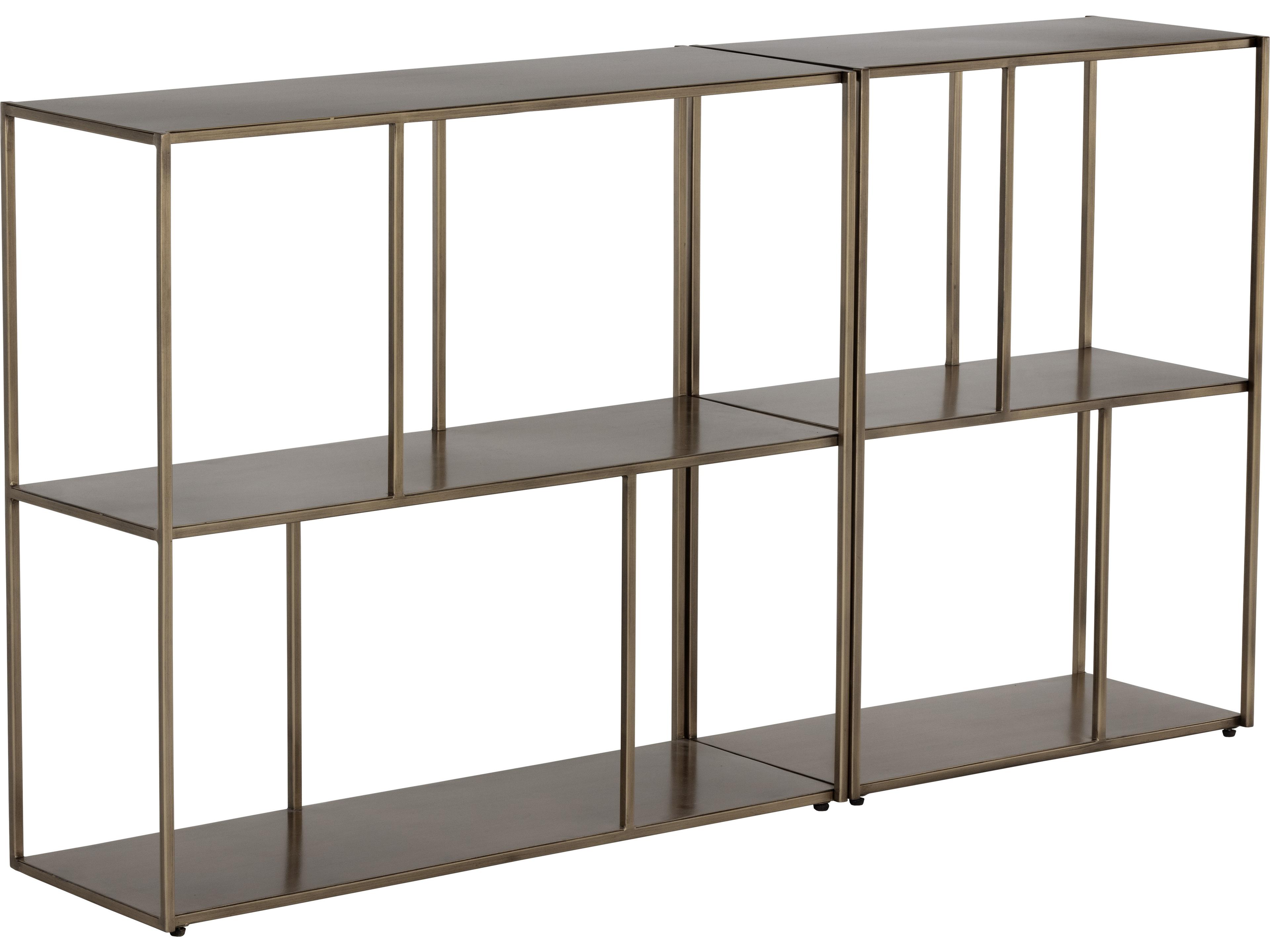Sunpan Mixt Antique Brass Bookcase