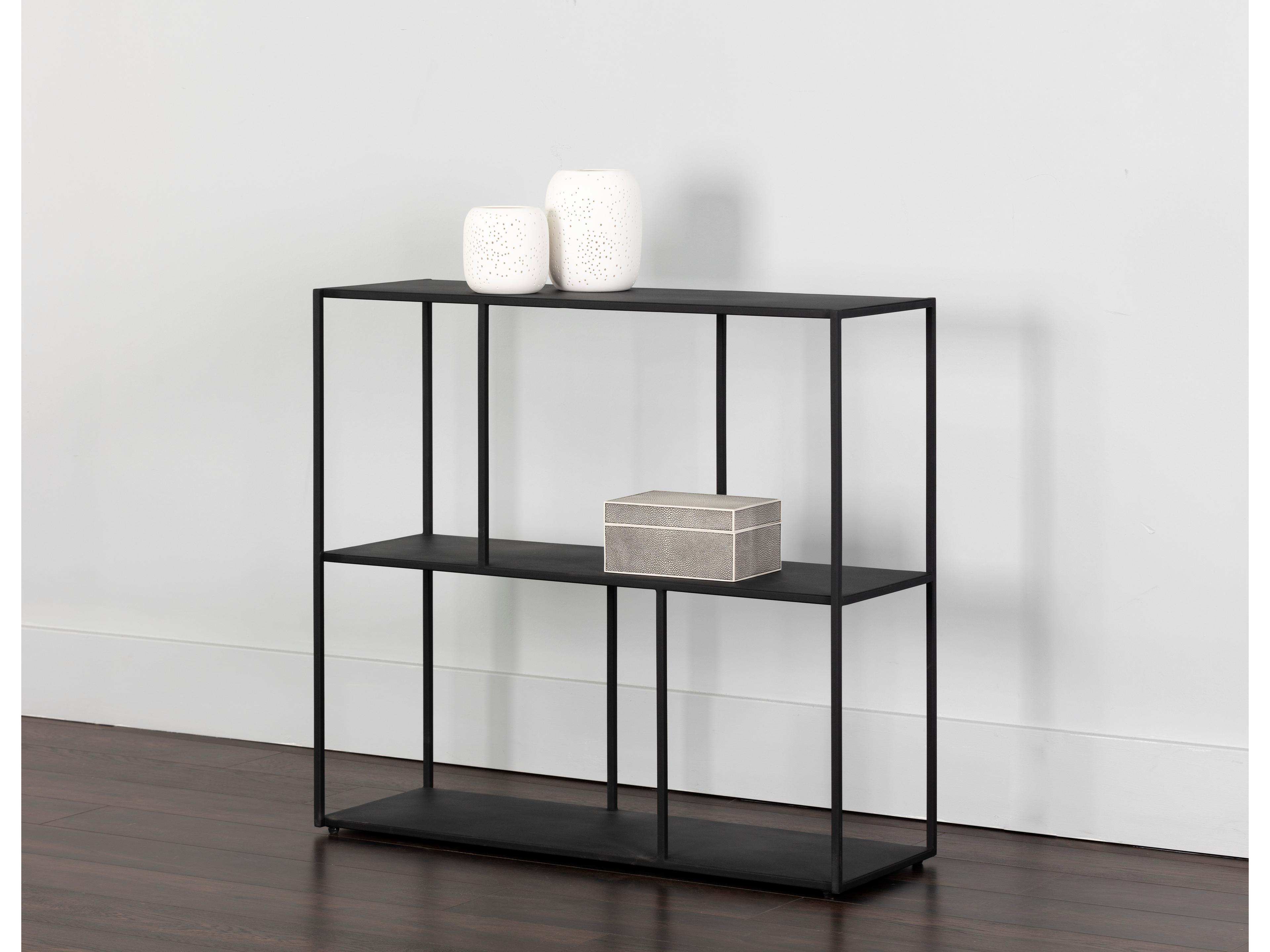 Sunpan Mixt Matte Black Bookcase