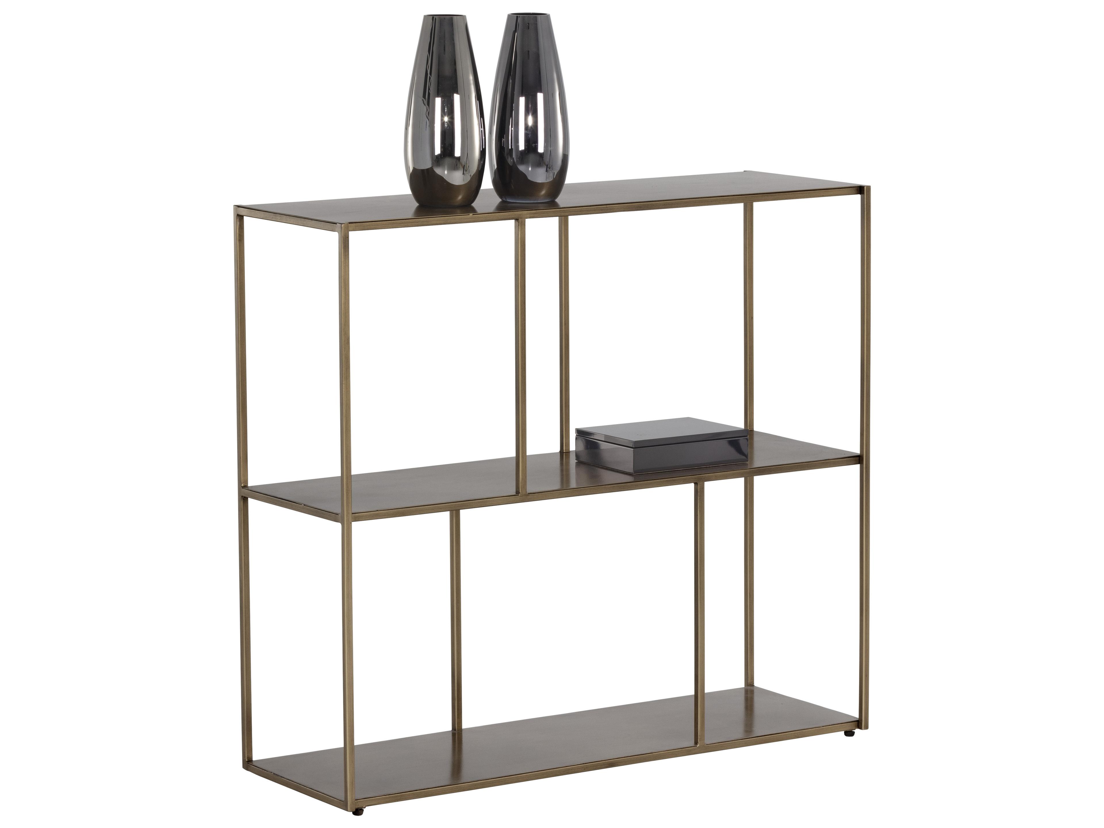 Sunpan Mixt Antique Brass Bookcase