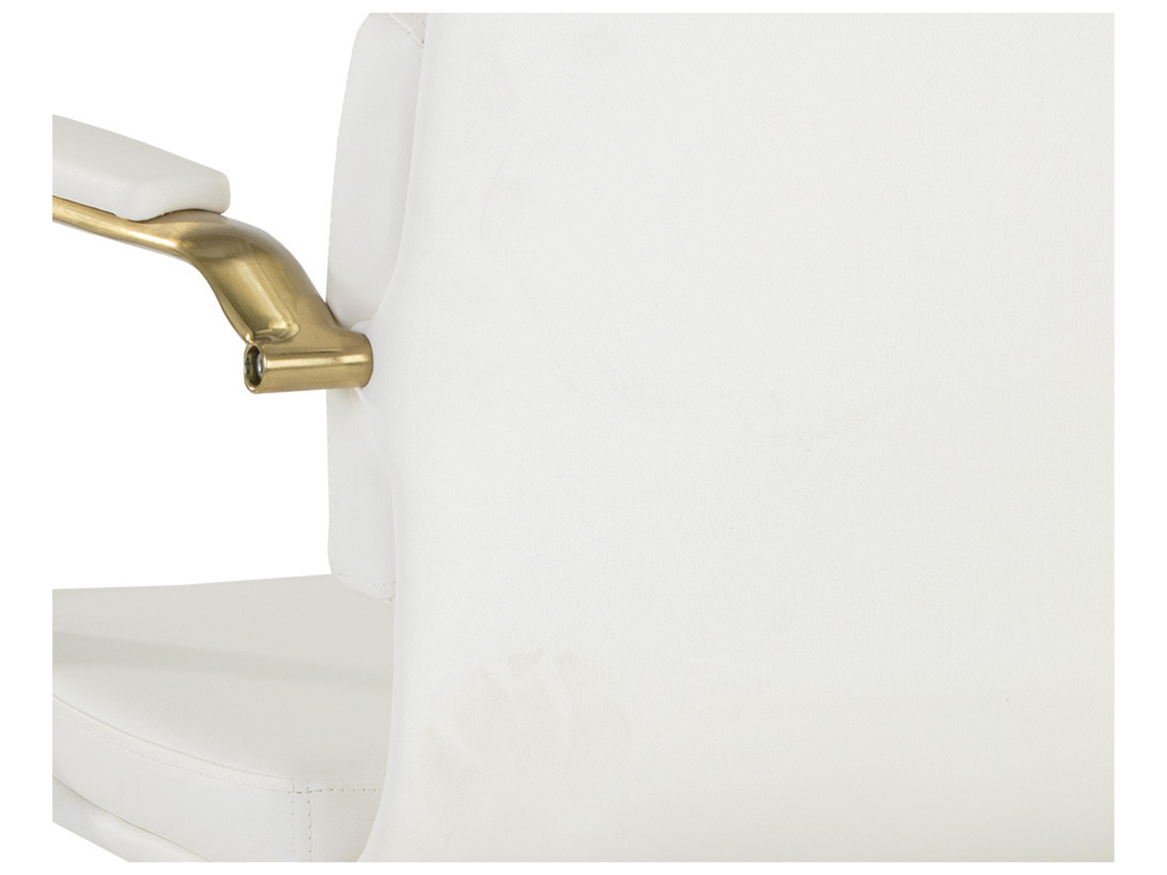 Sunpan Kleo White Faux Leather Swivel Computer Office Chair