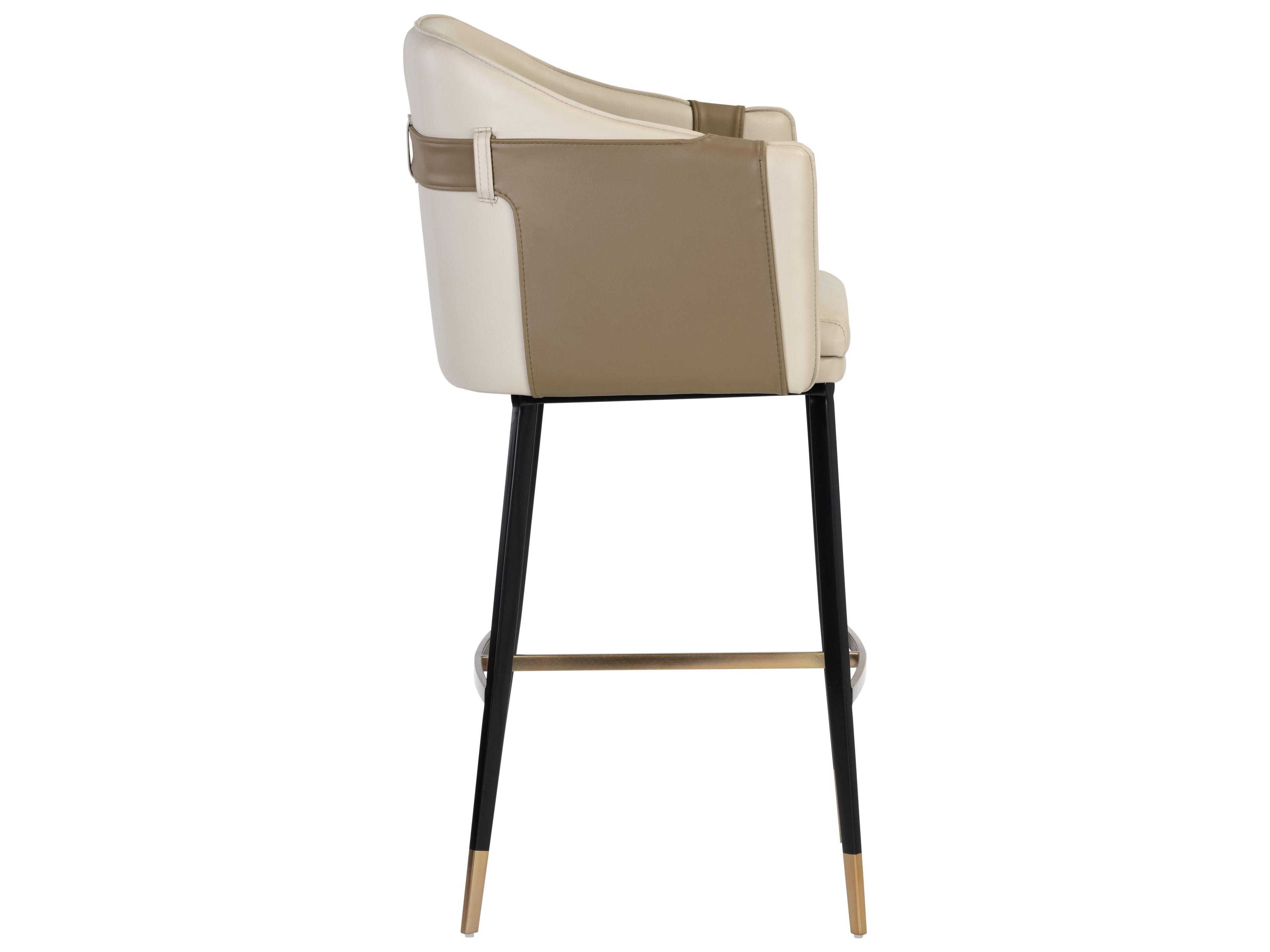 Sunpan Ikon Carter Napa Beige Tan Black Bar Stool