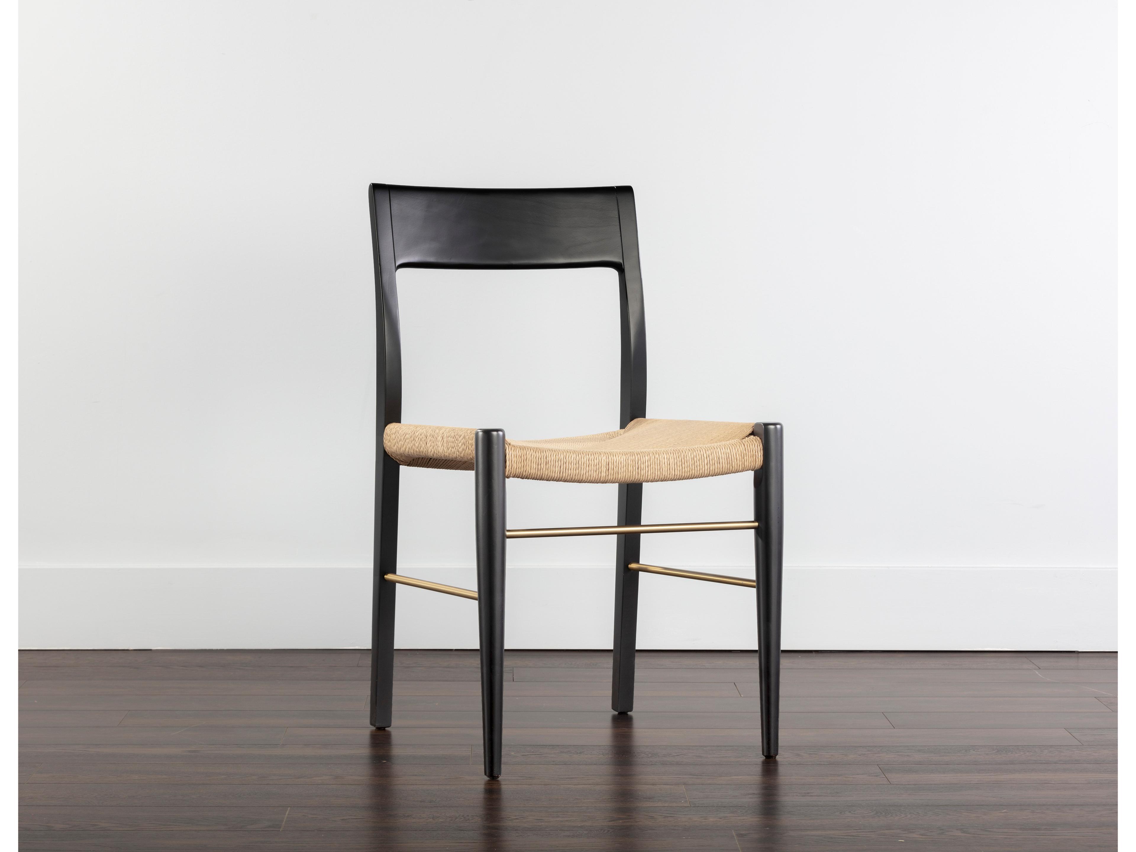 Sunpan Beech Wood Black Upholstered Side Dining Chair