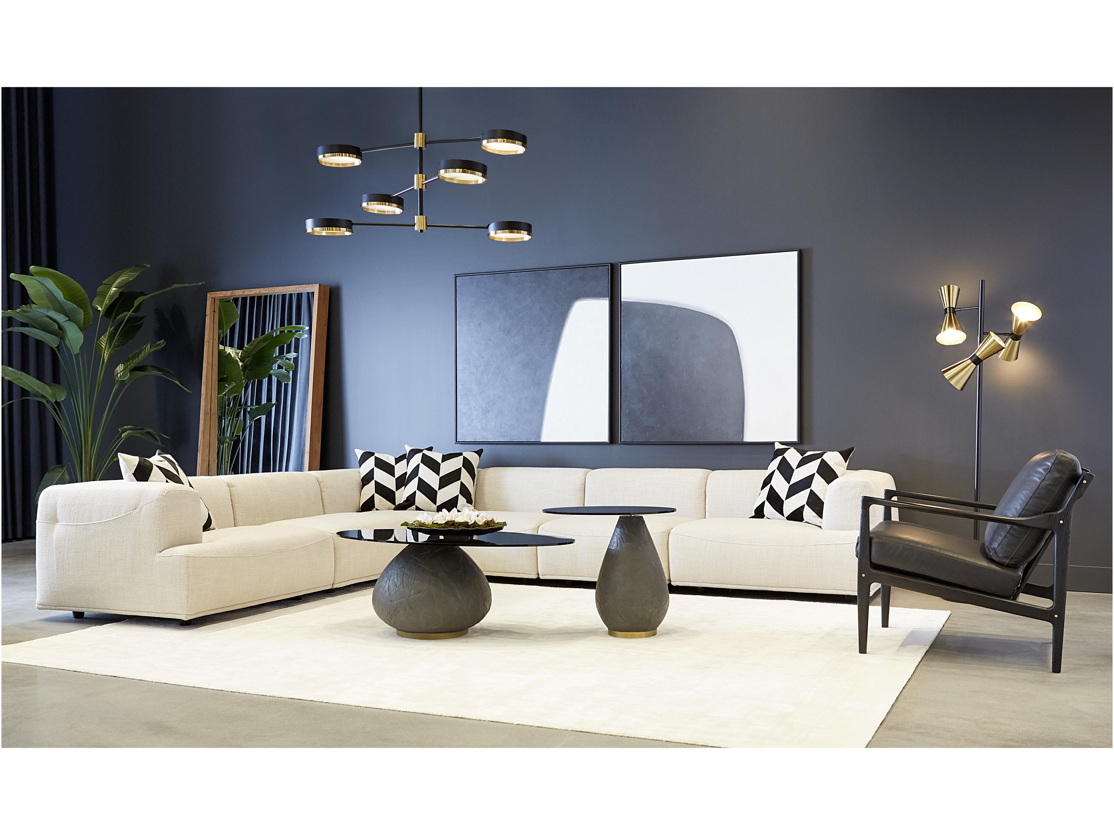 Sunpan Gilmore Black Leather Accent Chair