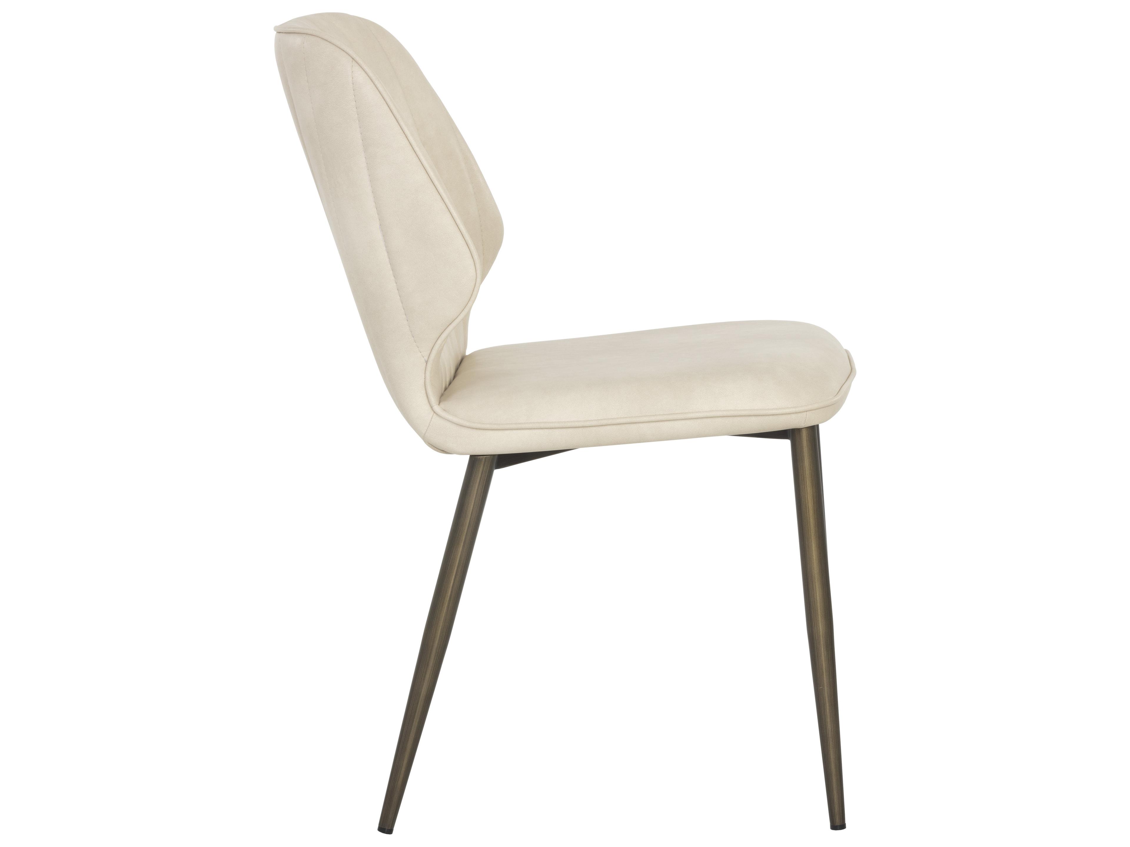 Sunpan Ikon White Faux Leather Side Dining Chair