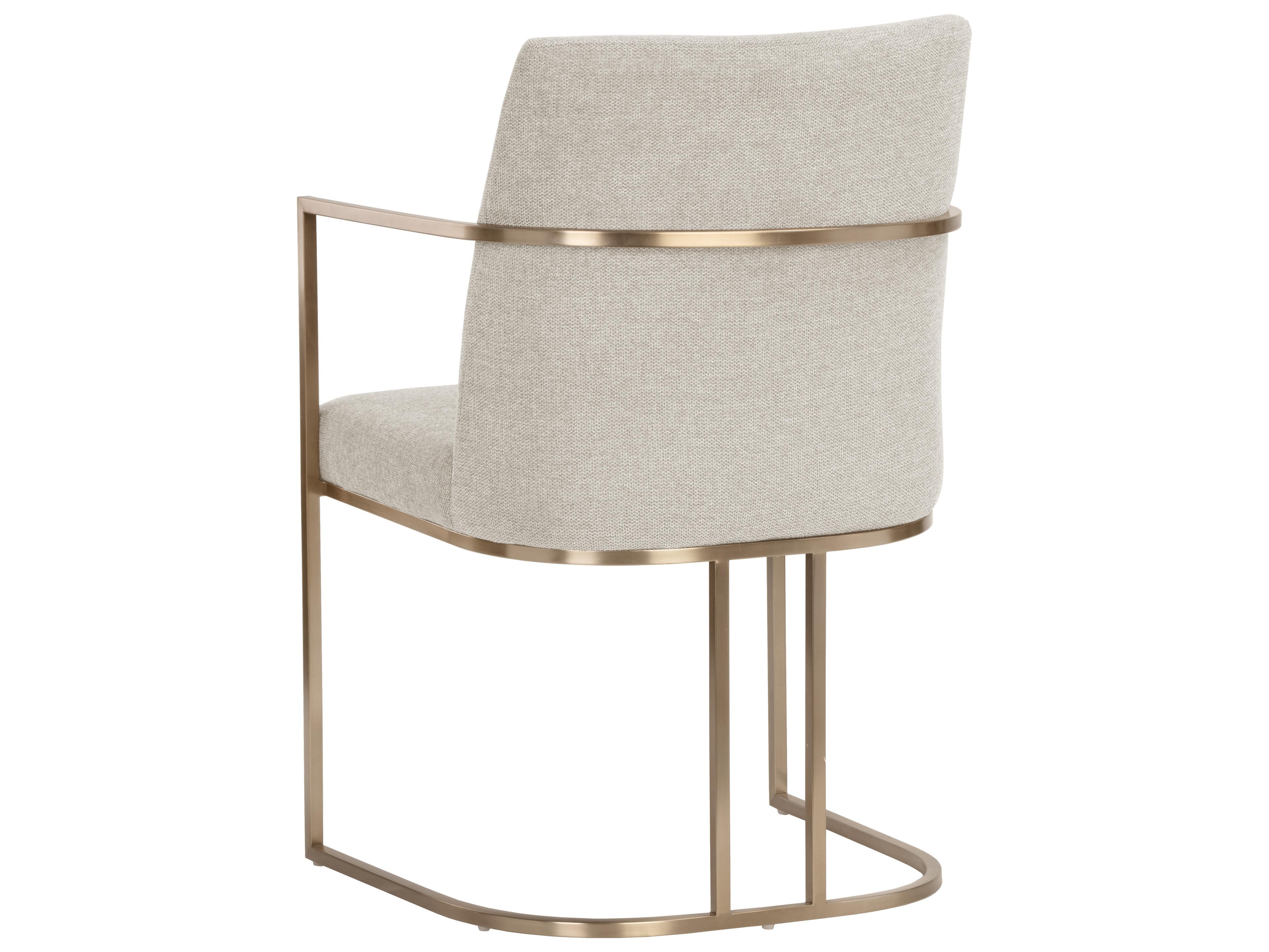 Sunpan Rayla Beige Upholstered Arm Dining Chair