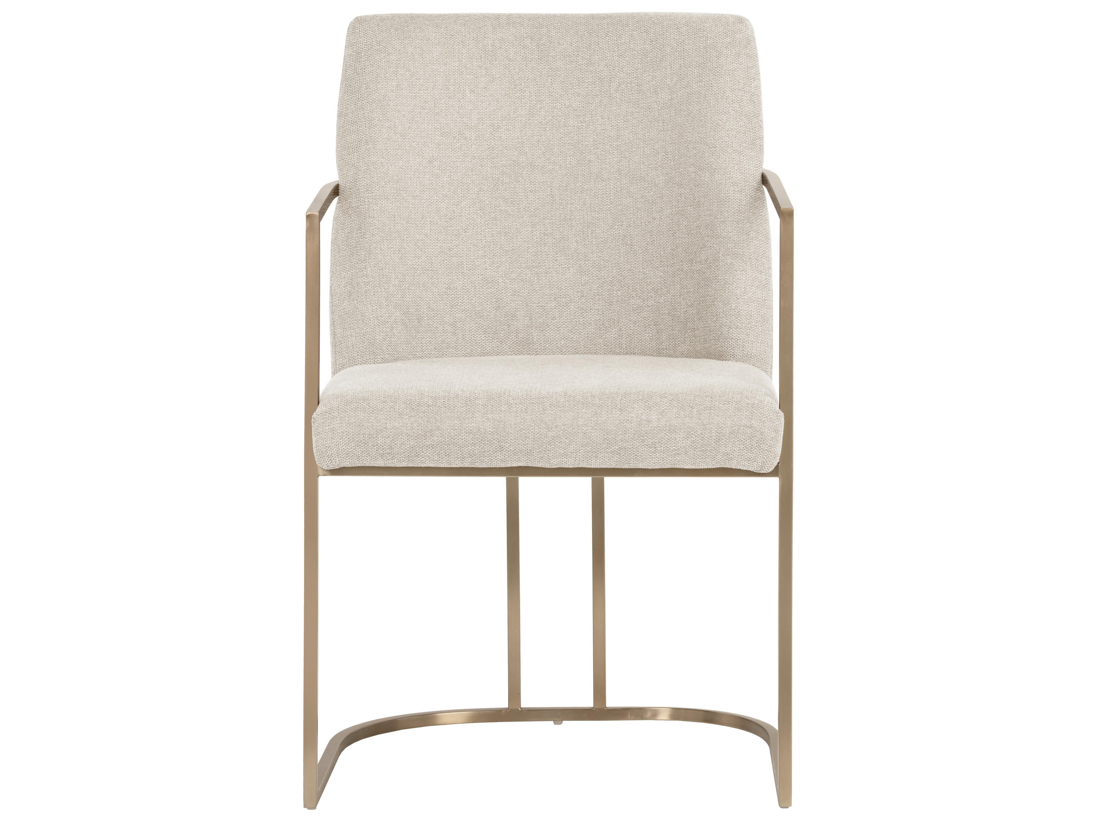 Sunpan Rayla Beige Upholstered Arm Dining Chair