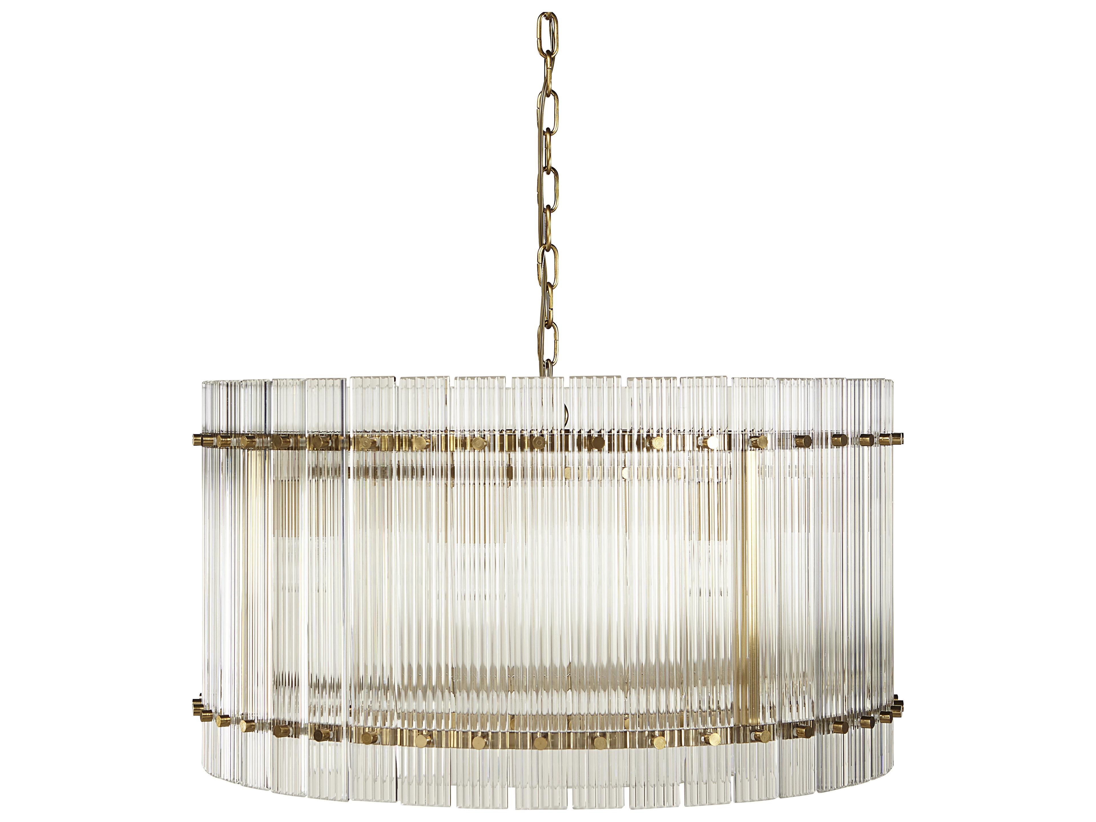 Kore Chandelier Small Modern Brass and Glass Fixture