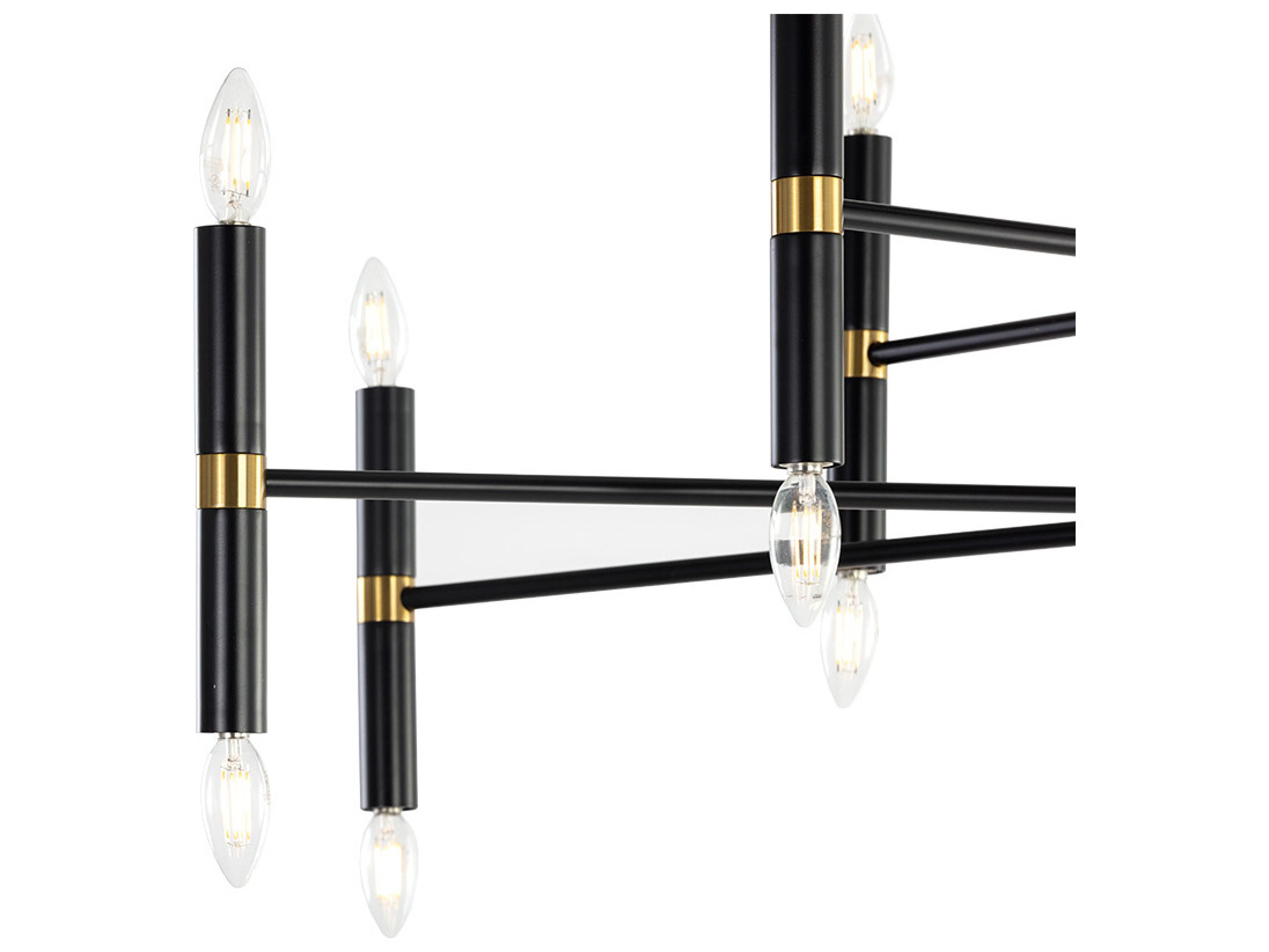 Sunpan Ikon 16-Light6-Light Black Brass Candelabra Chandelier