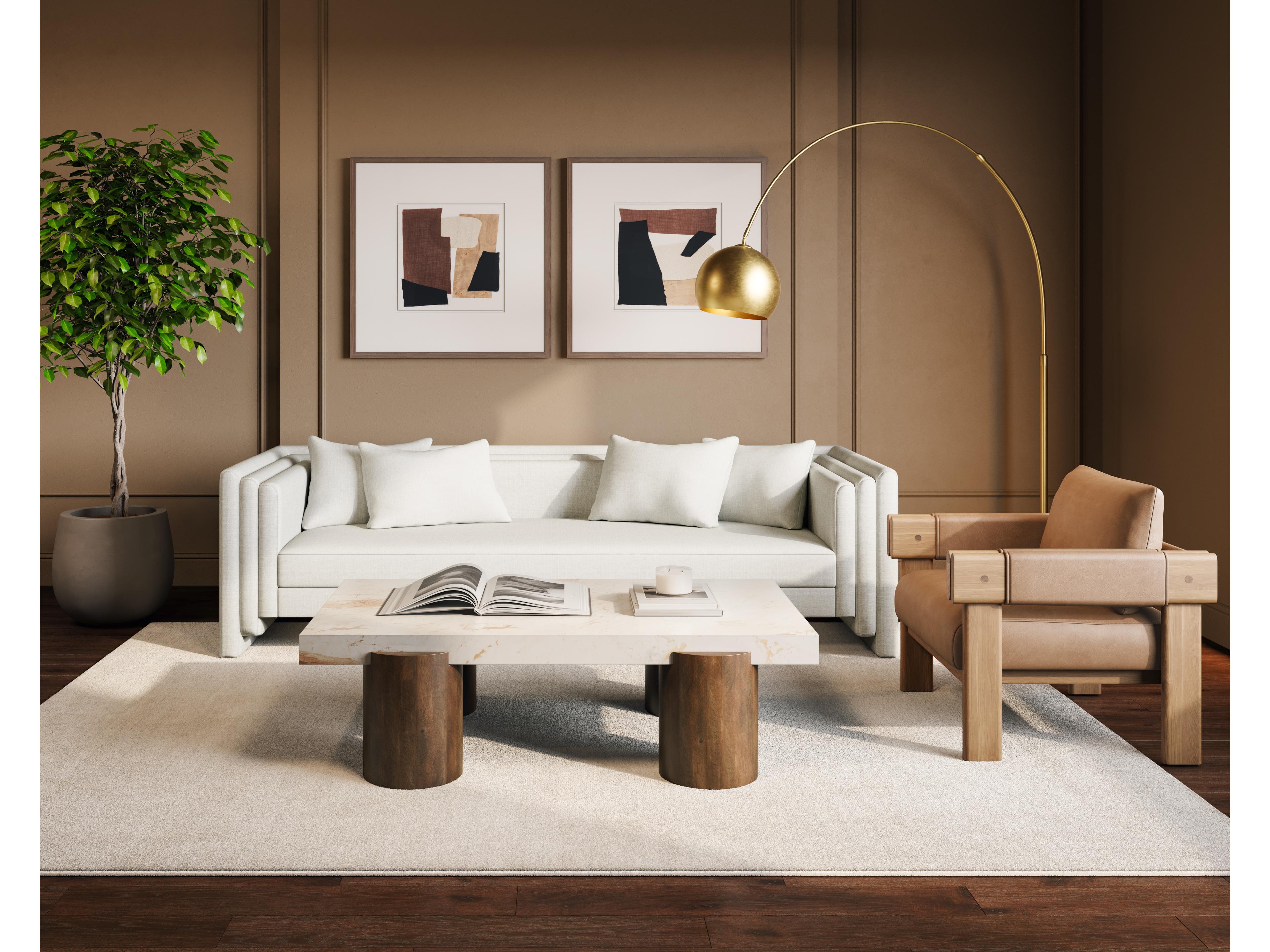 Sunpan Vern Brass Floor Lamp