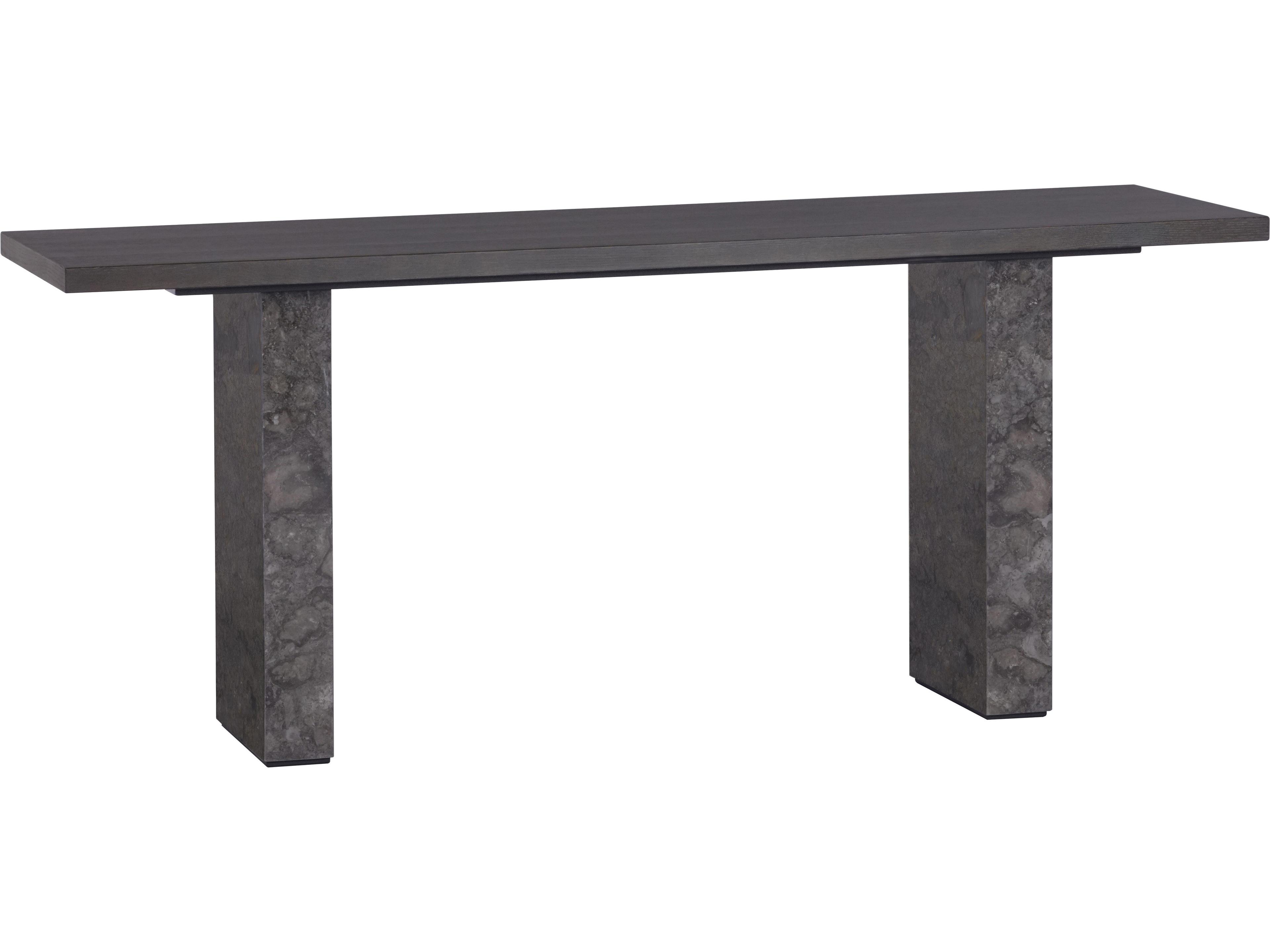Rebel Rectangular Wood Grey Marble Charcoal Console Table