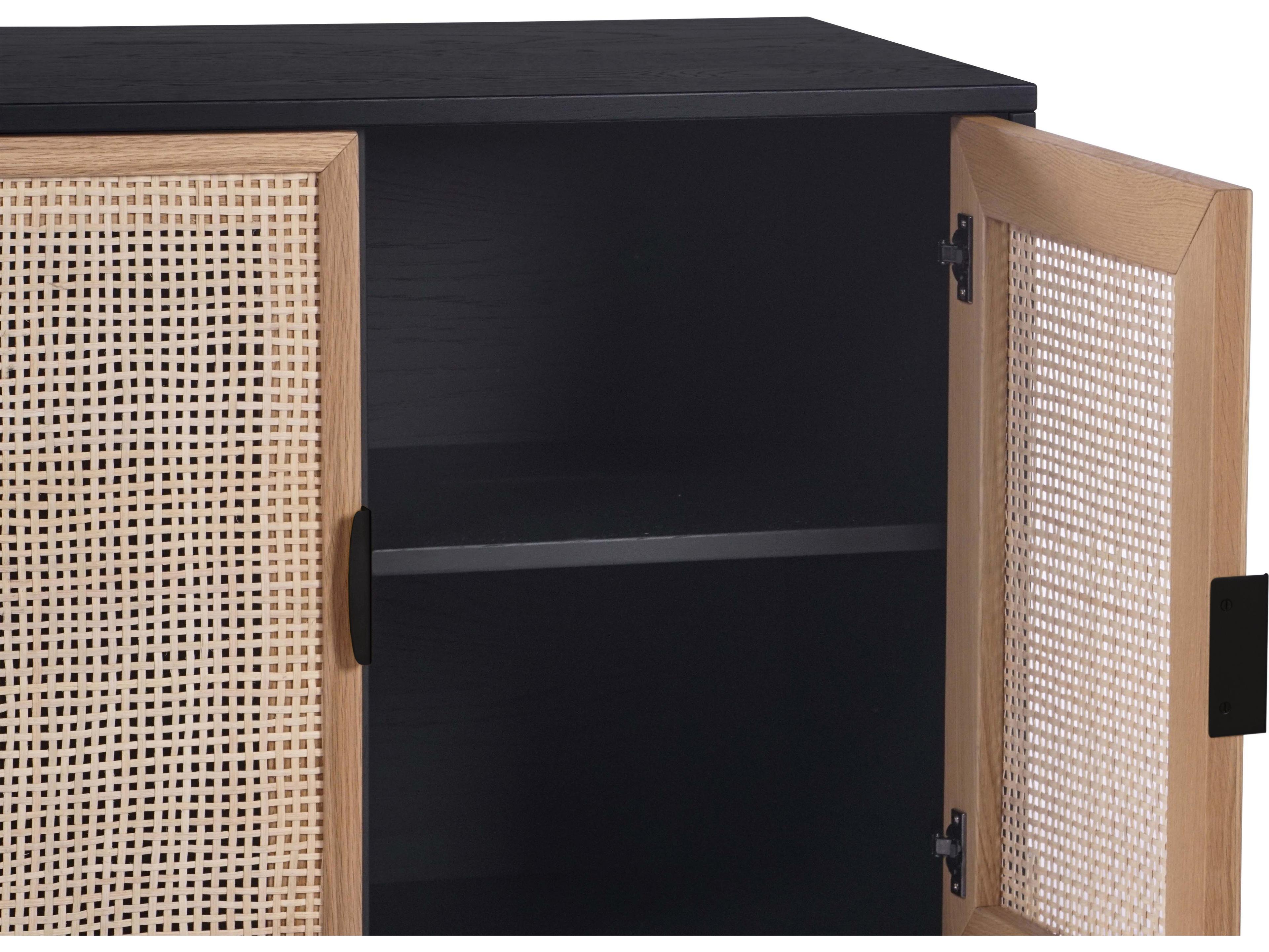 Sunpan Artezia Avida 37" Oak Wood Black Gold Sideboard