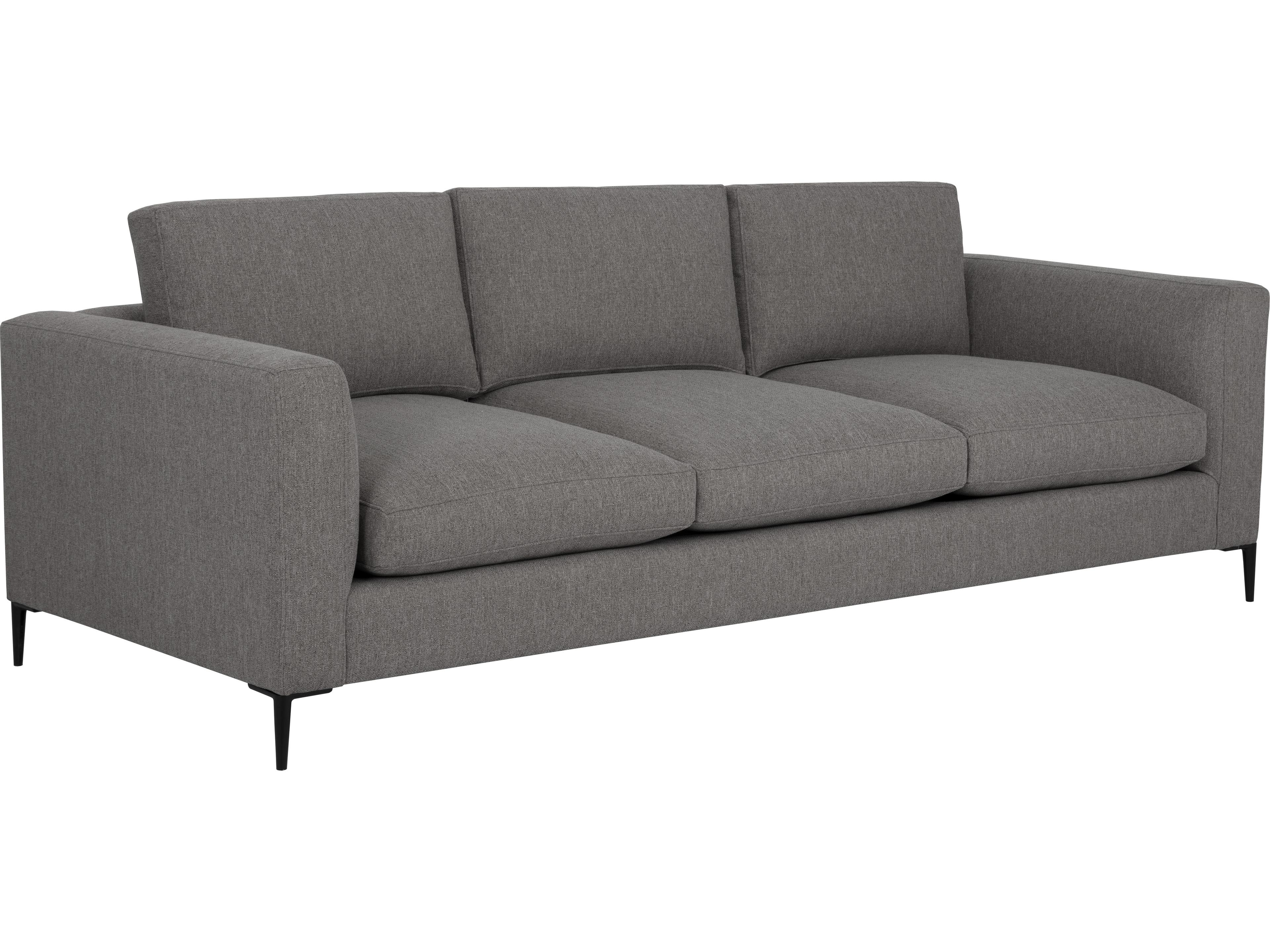Sunpan Domestic Byward Liv Smoke Black Gray Upholstered Sofa