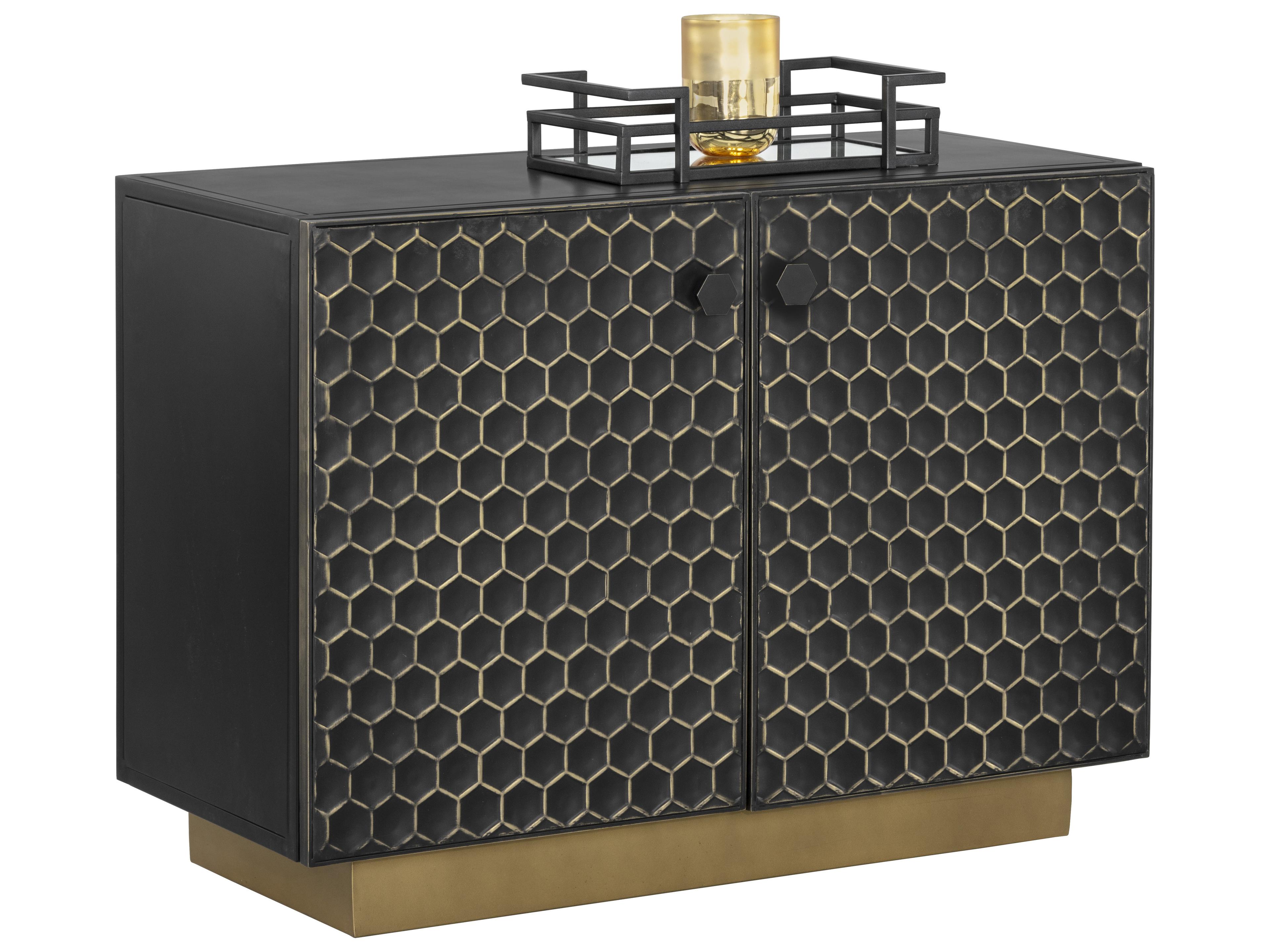 Sunpan Hive 41" Black Brass Sideboard