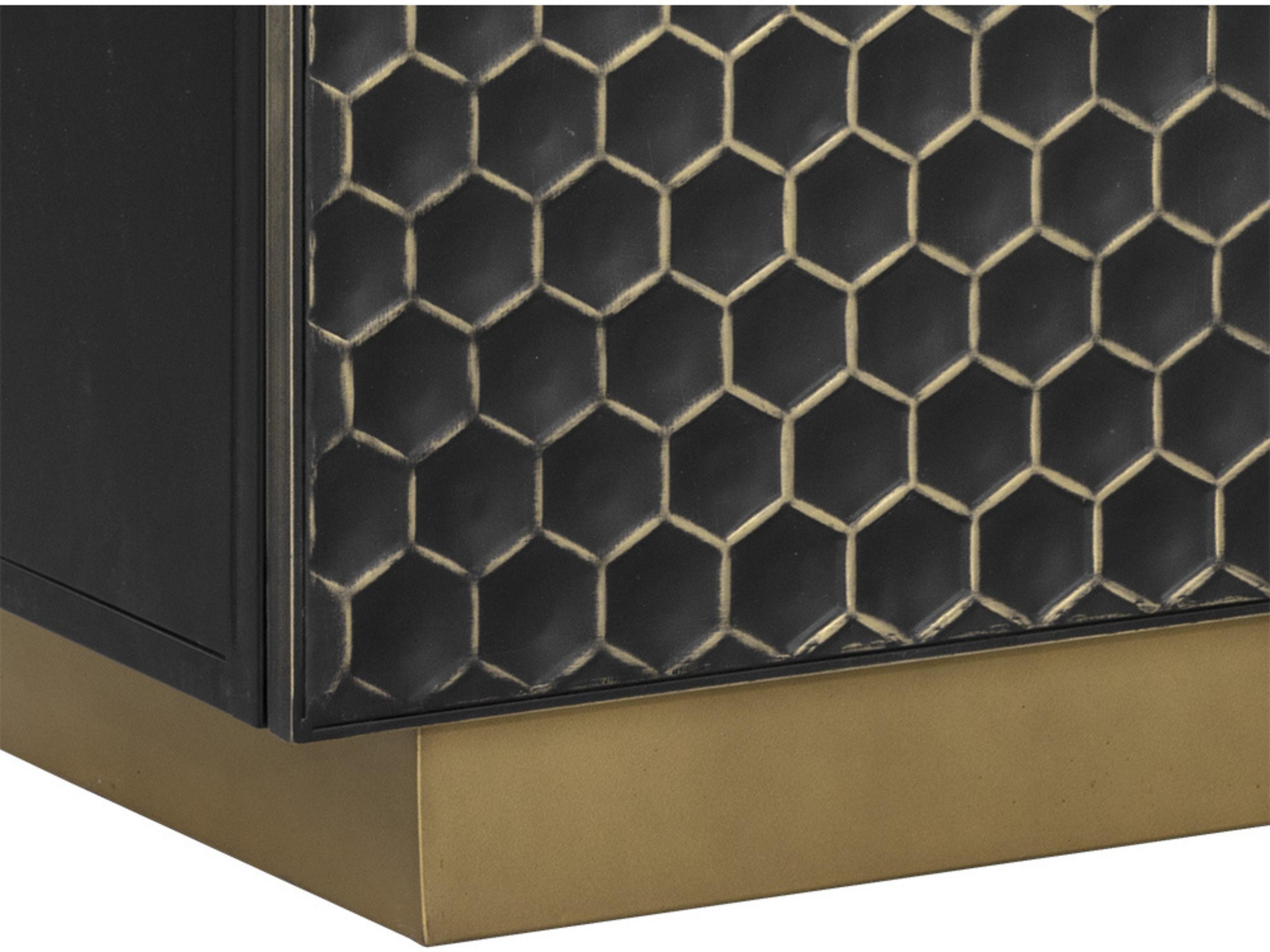 Sunpan Hive 82" Black Brass Sideboard