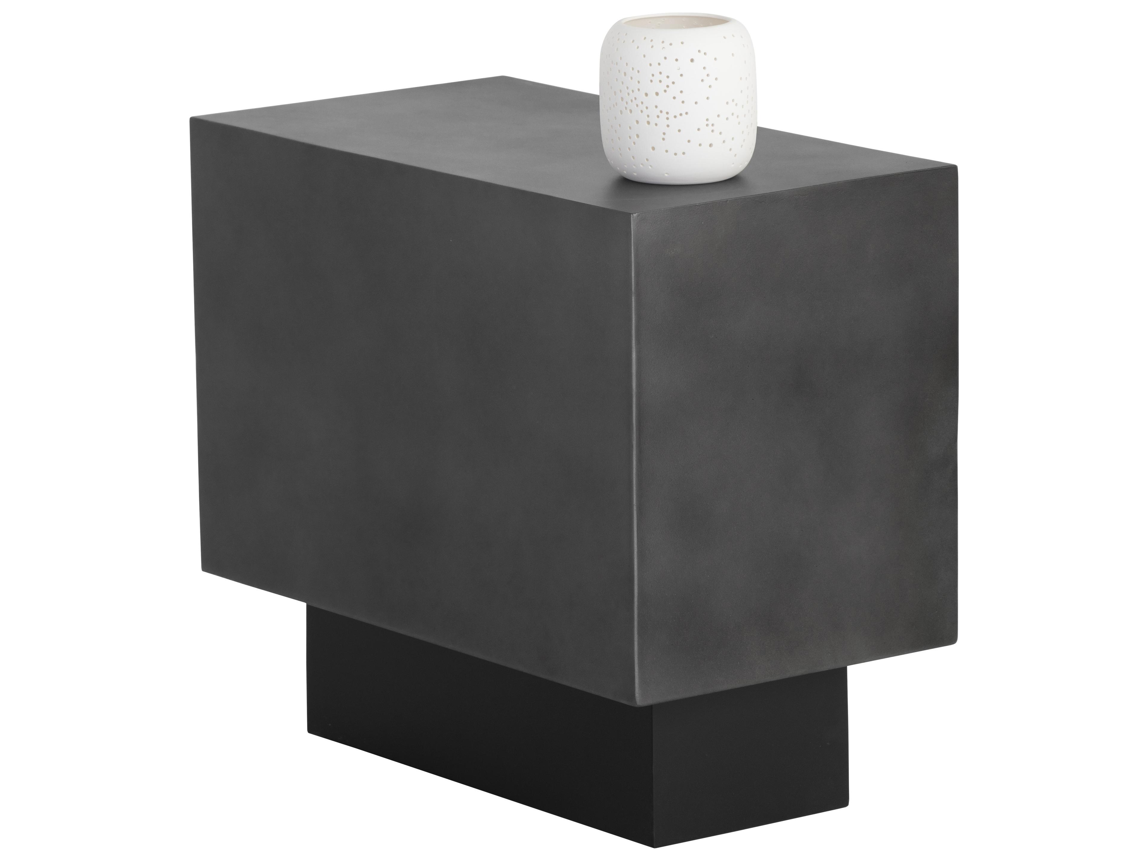 Blakely Rectangular Gunmetal Matte Black End Table