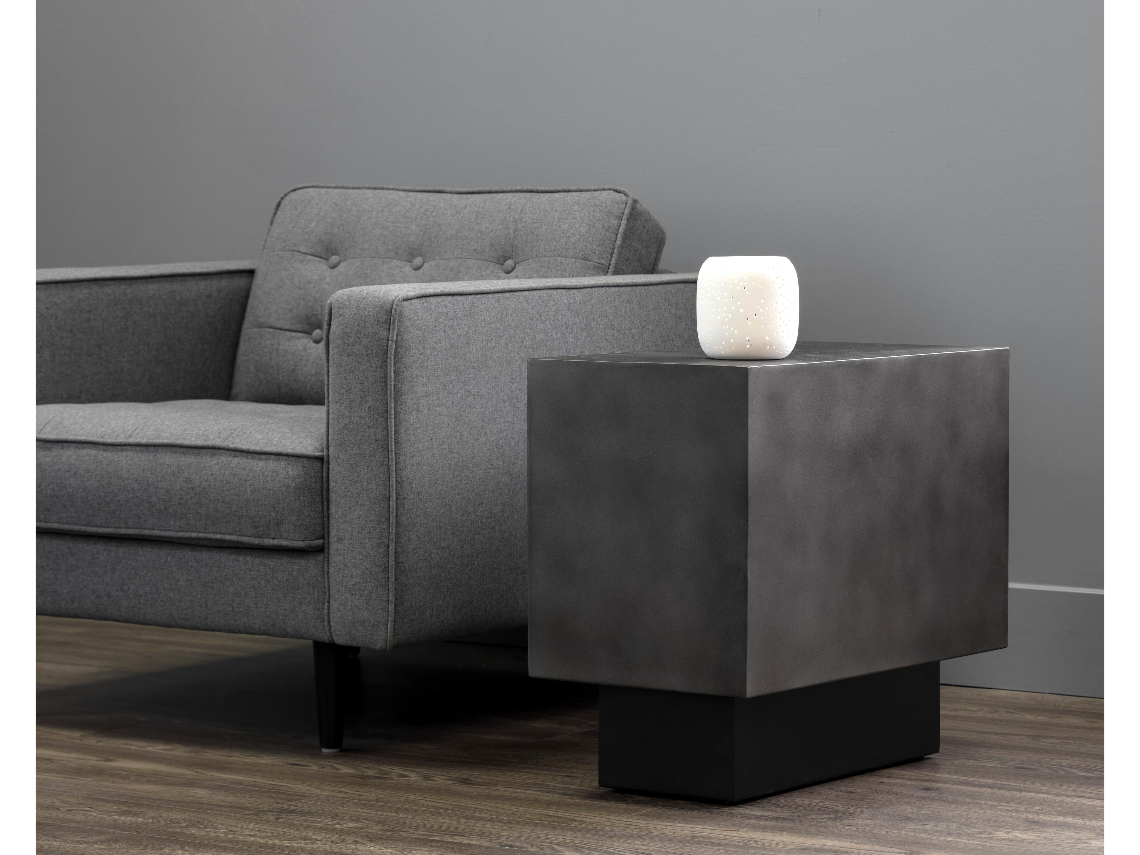 Sunpan Blakely Rectangular Gunmetal Matte Black End Table