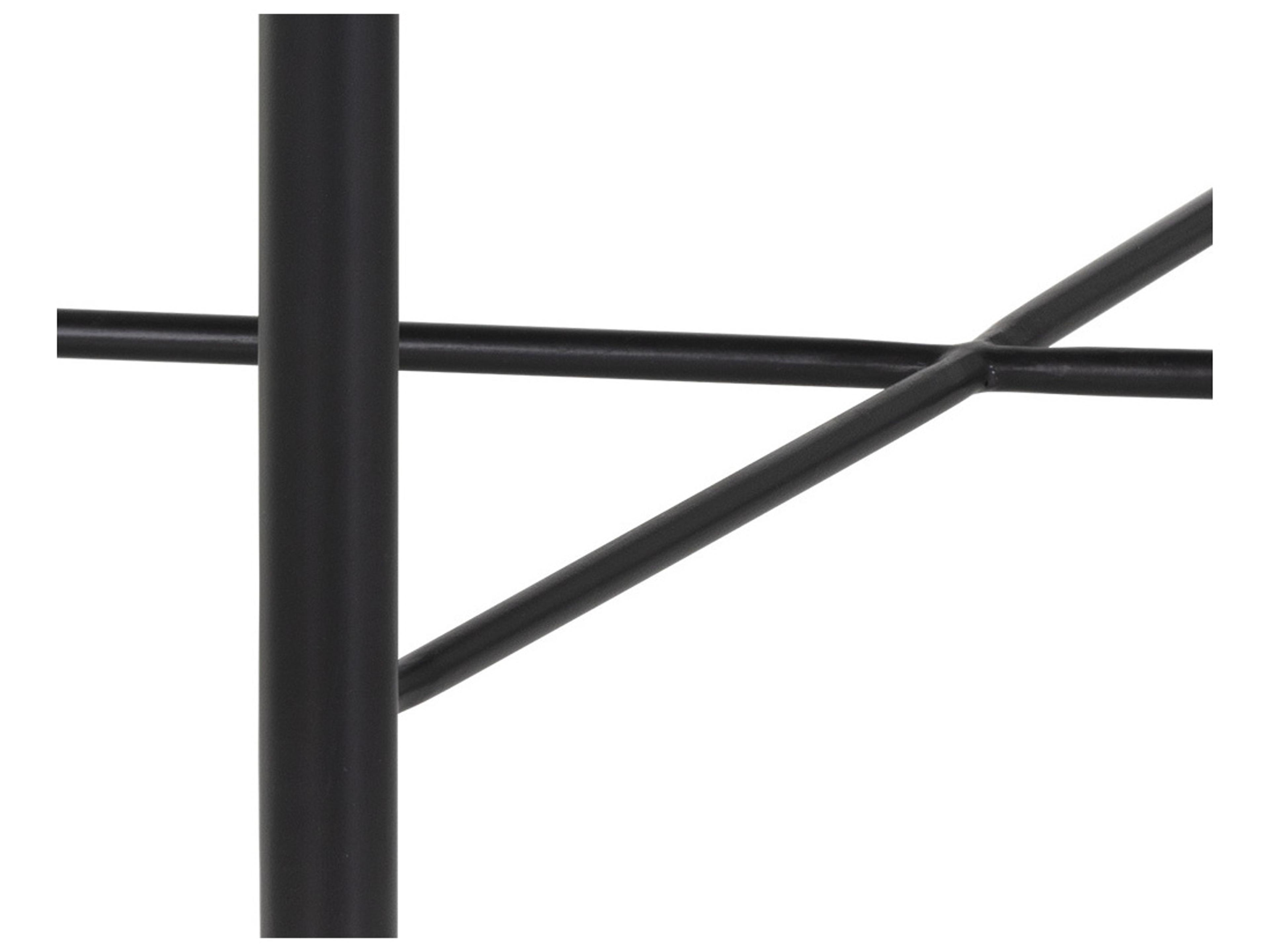 Sunpan Riz Black Leather Accent Stool