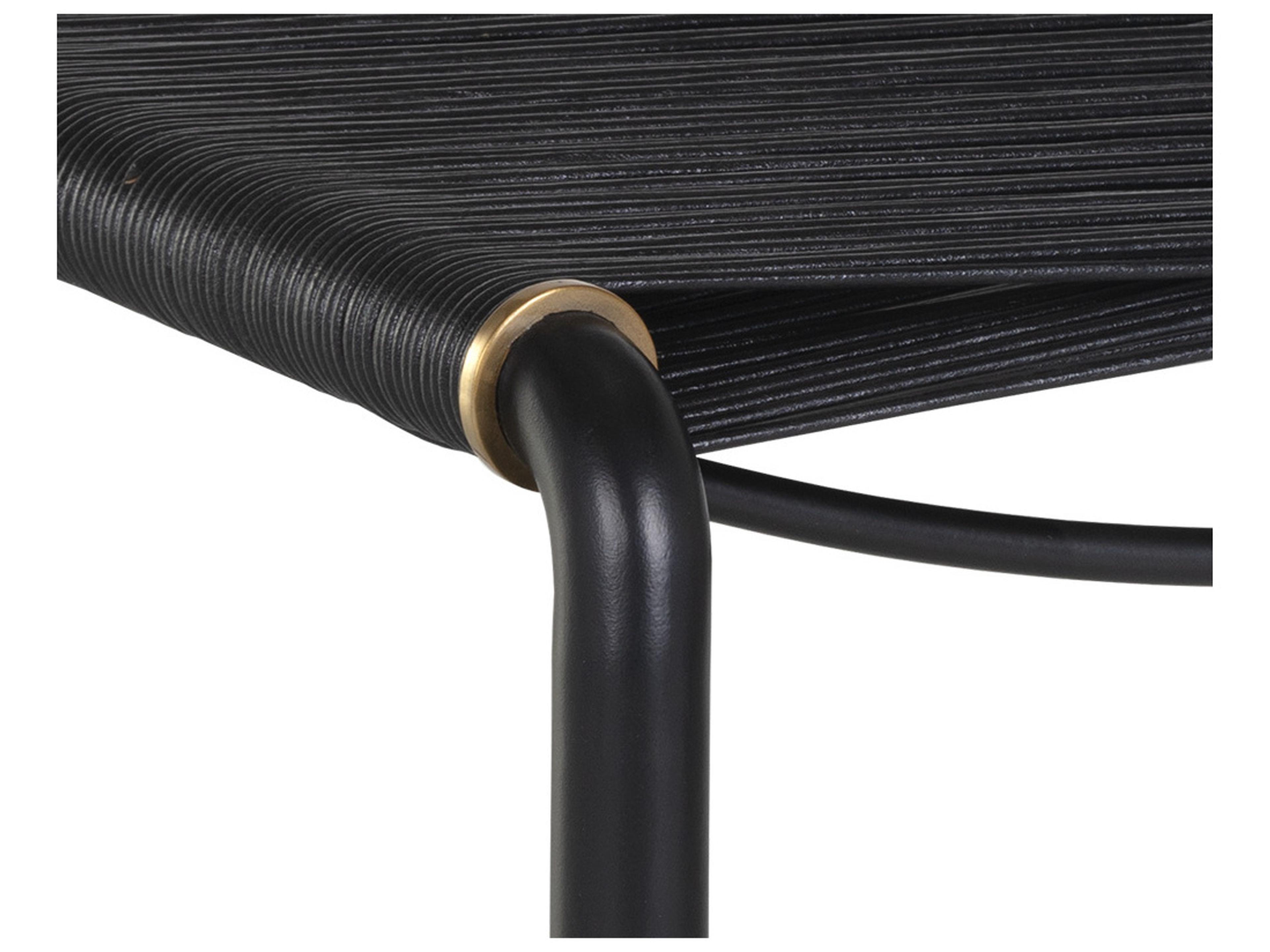 Sunpan Riz Black Leather Accent Stool