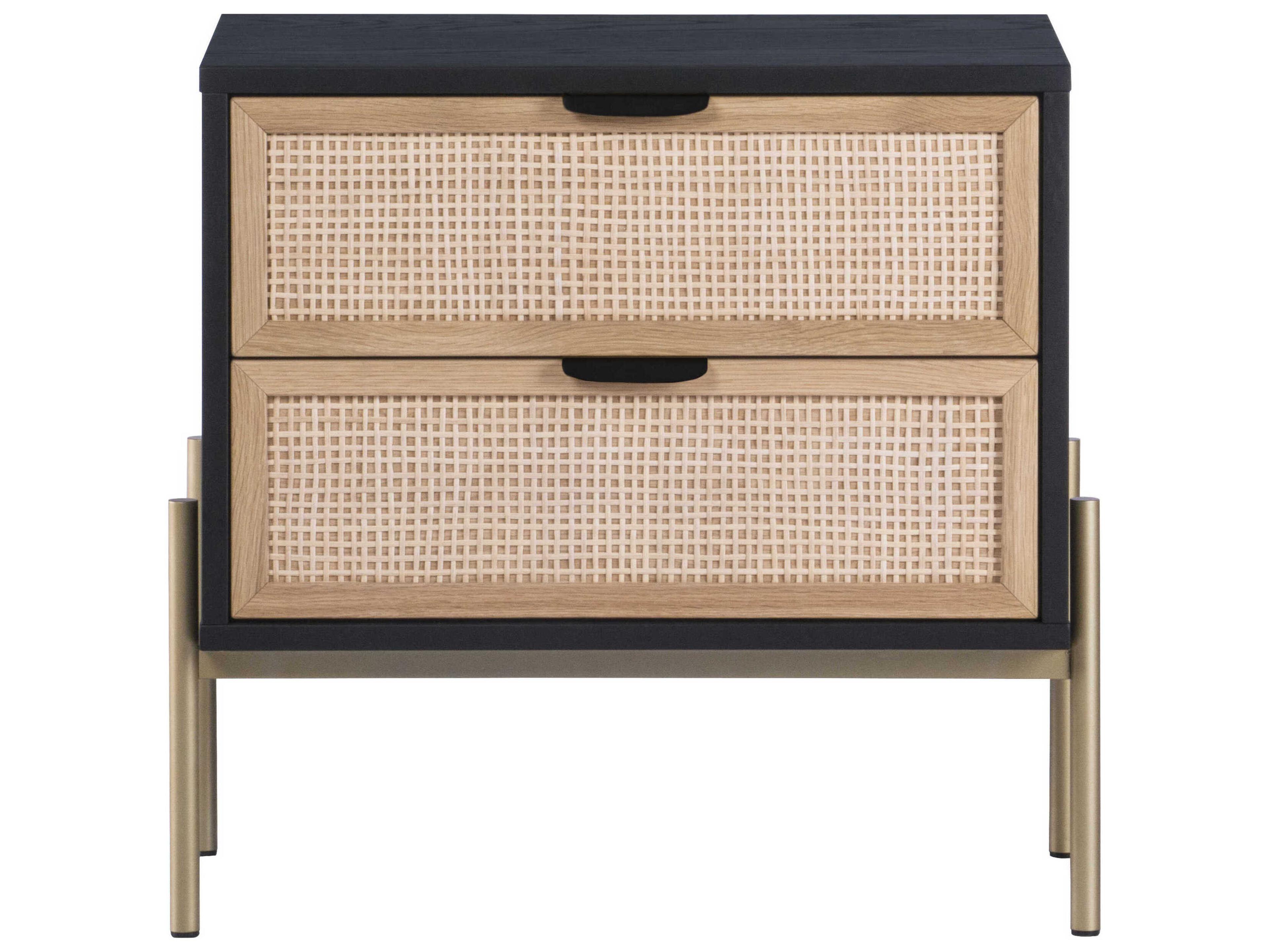 Sunpan Artezia Avida 2-Drawers Oak Wood Nightstand