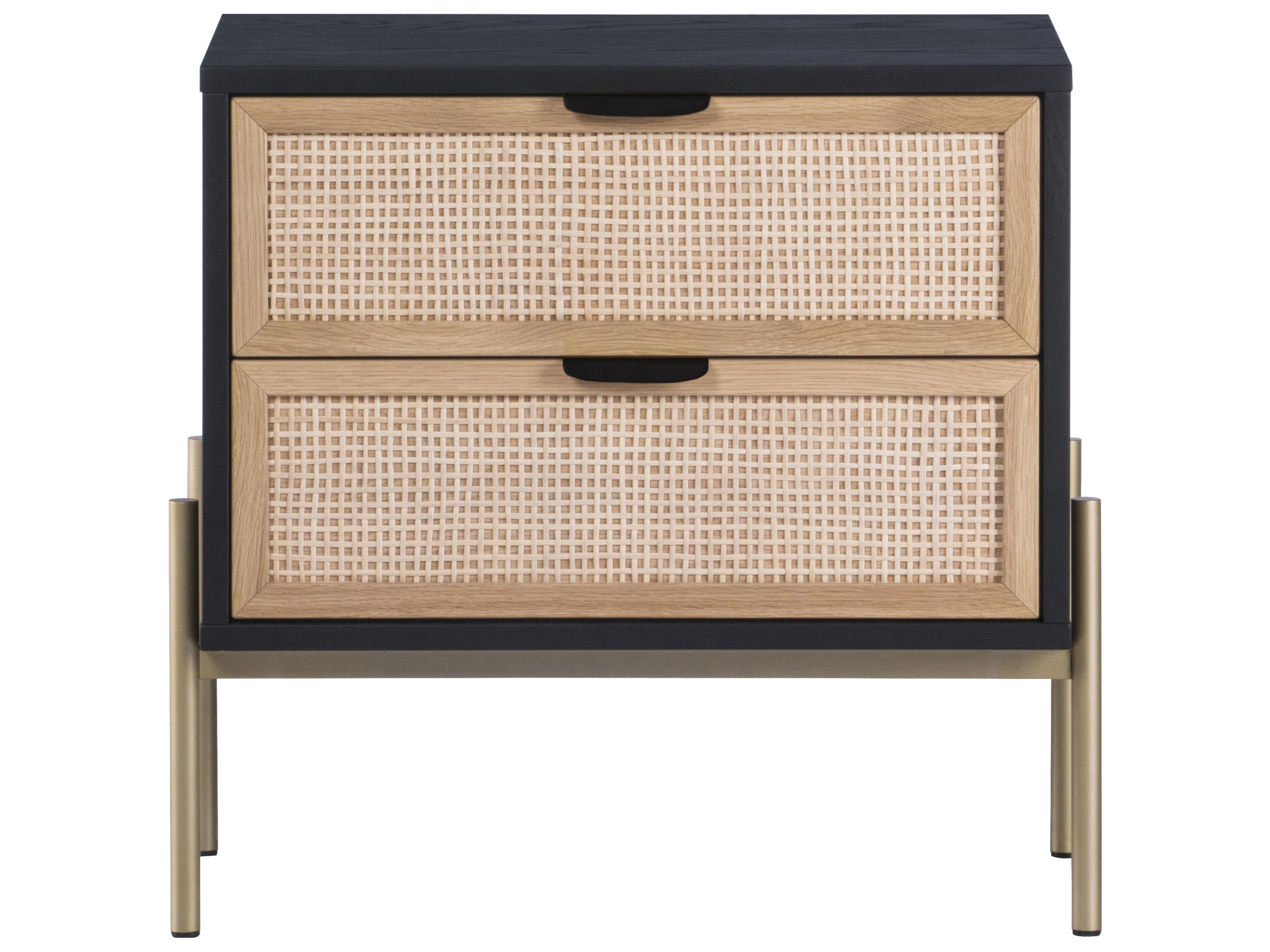 Sunpan Artezia Avida 2-Drawers Oak Wood Nightstand