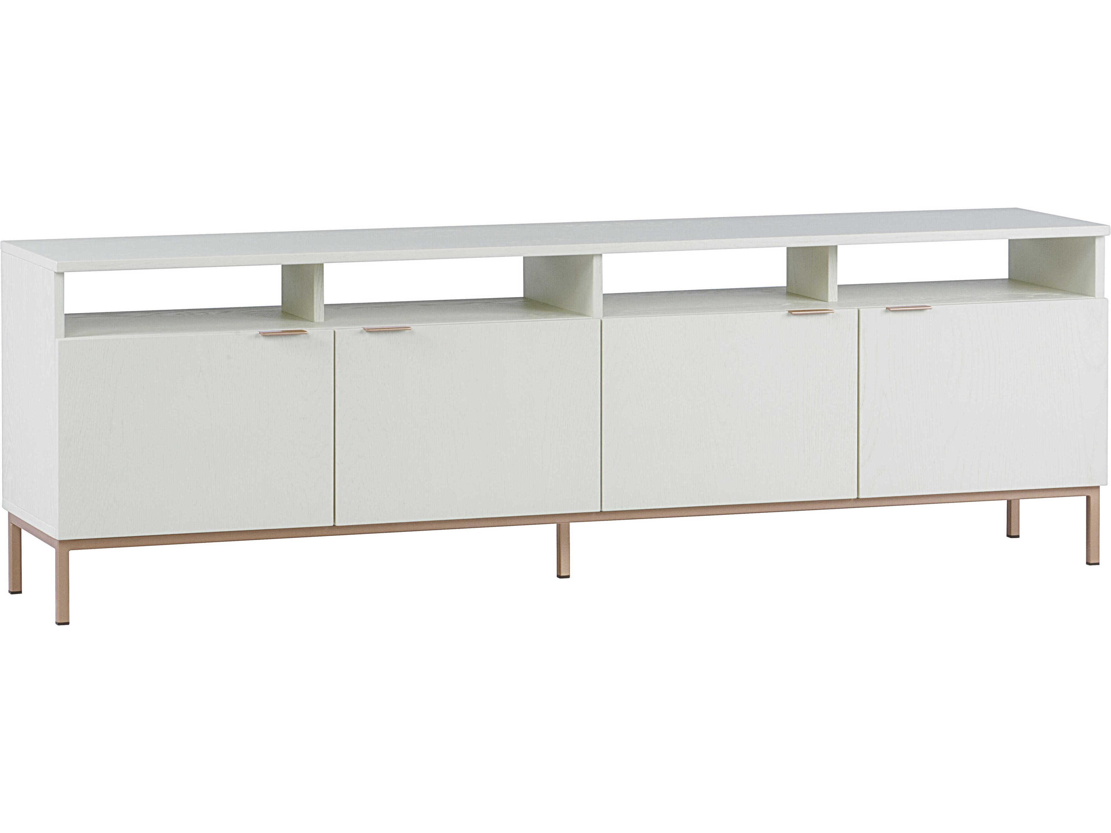 Sunpan Artezia Ambrose 72" Oak Wood Cream Champagne Gold Media Console