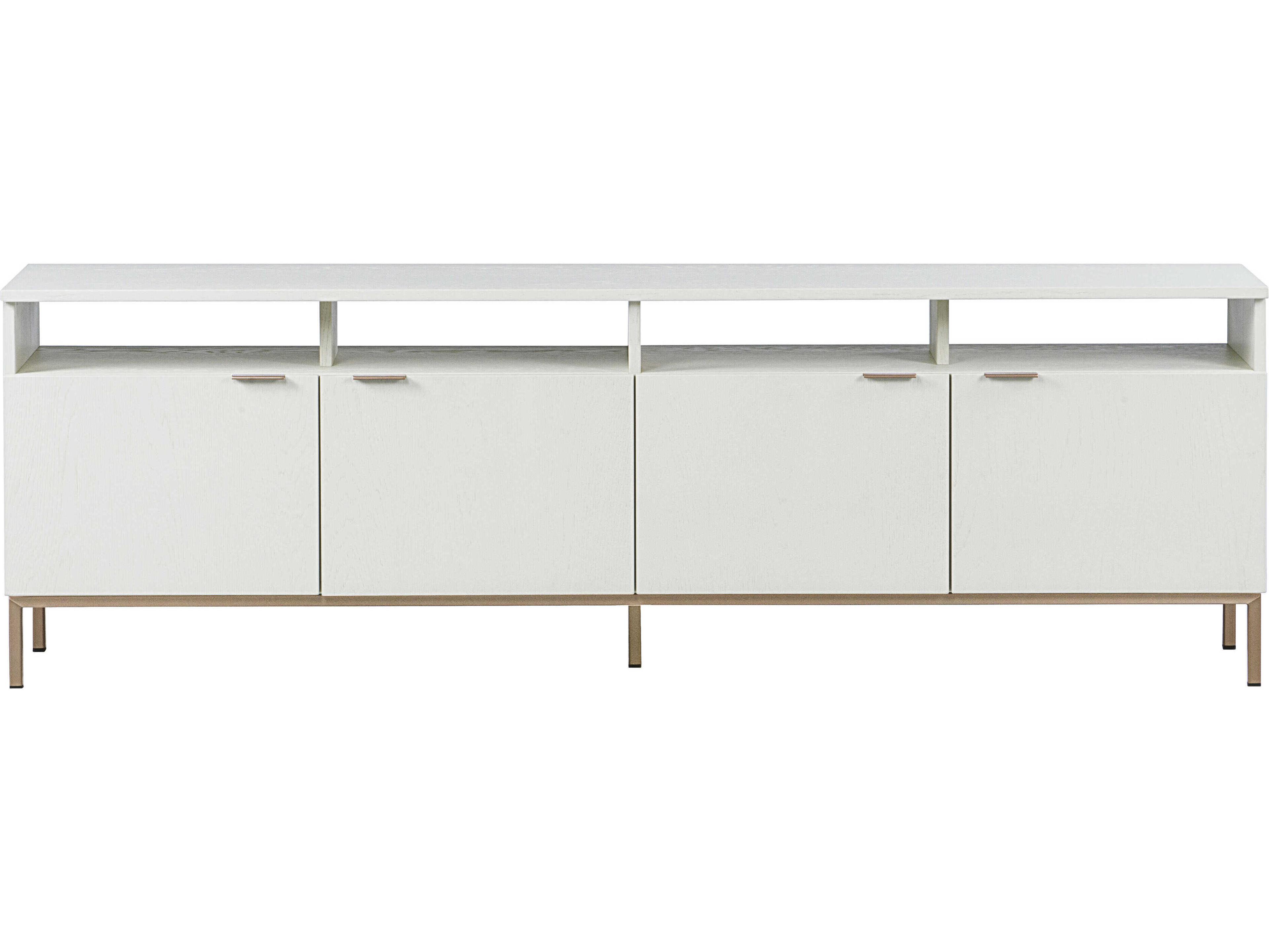 Sunpan Artezia Ambrose 72" Oak Wood Cream Champagne Gold Media Console