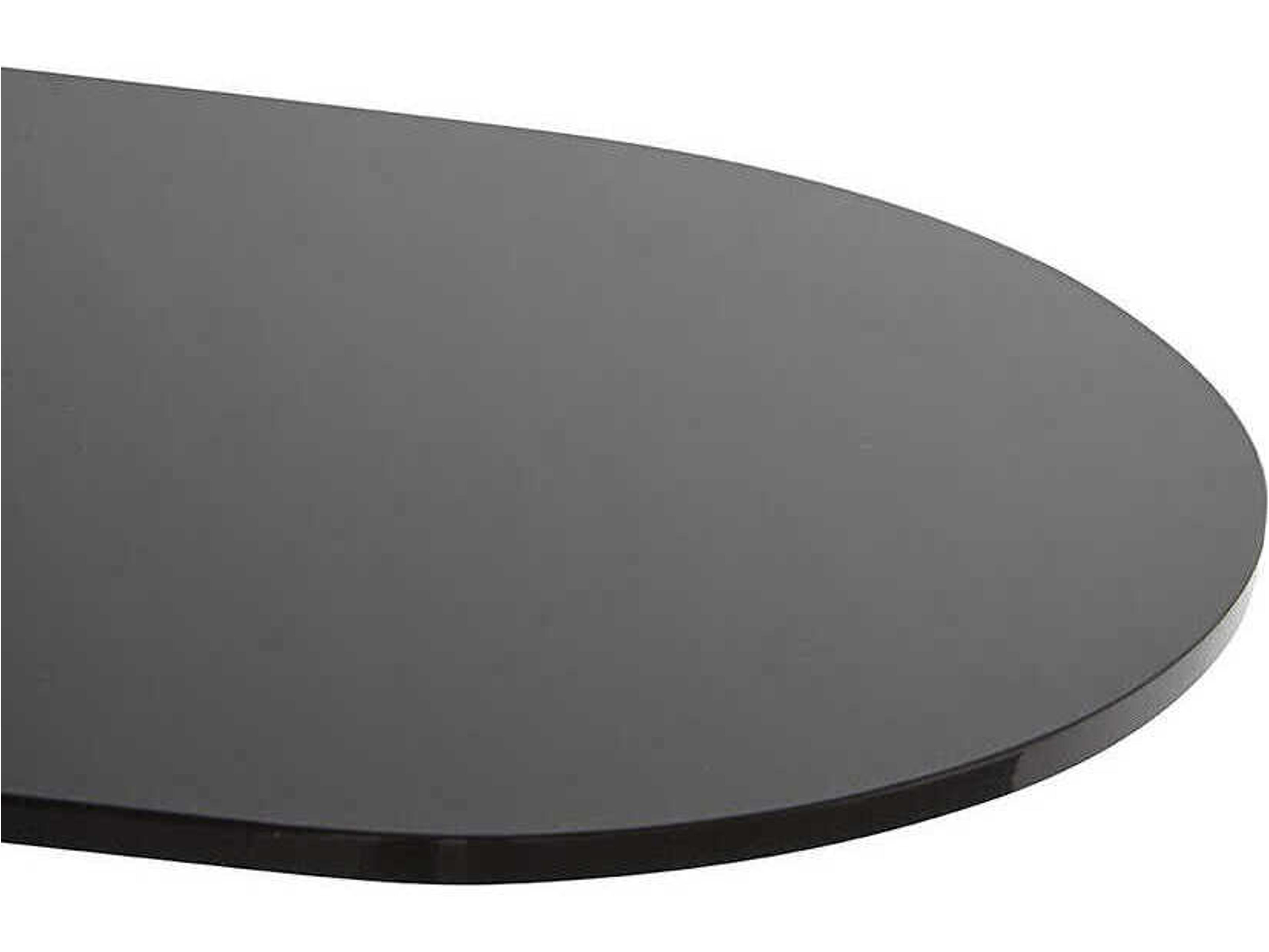 Sunpan Lamont Oval Glass Black Brown End Table