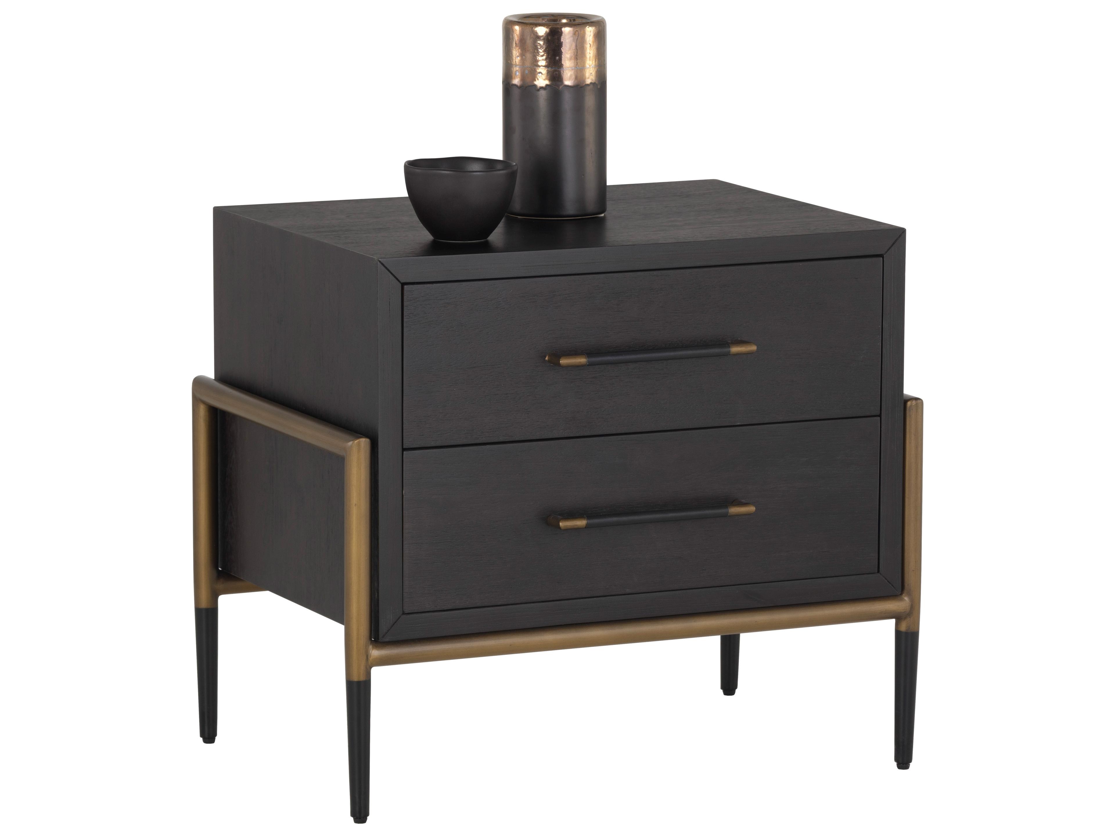 Weldrick Nightstand Espresso Acacia Wood