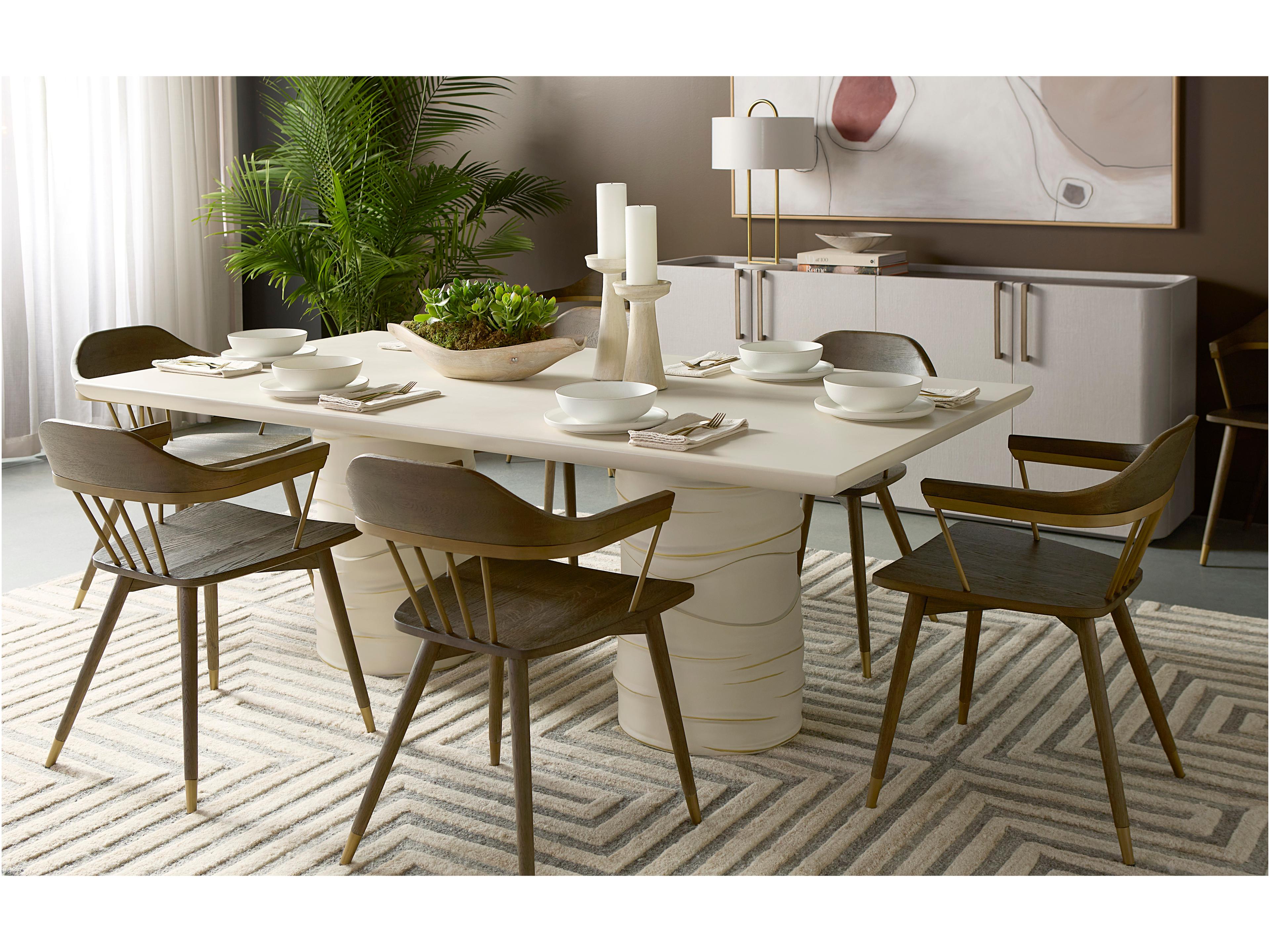 Sunpan Westport Demi Oak Wood Brown Arm Dining Chair