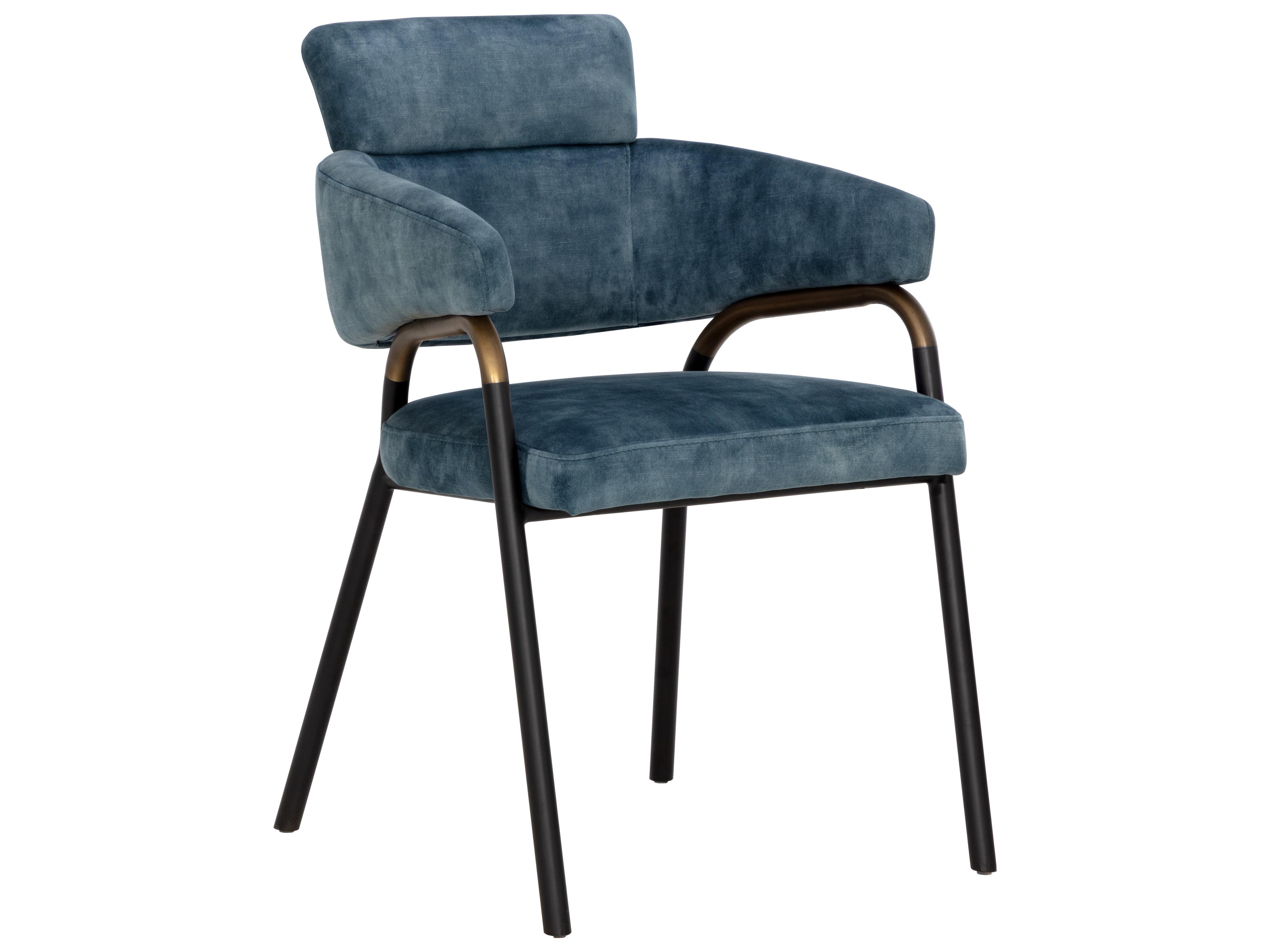 Sharqui Dining Armchair in Nono Petrol