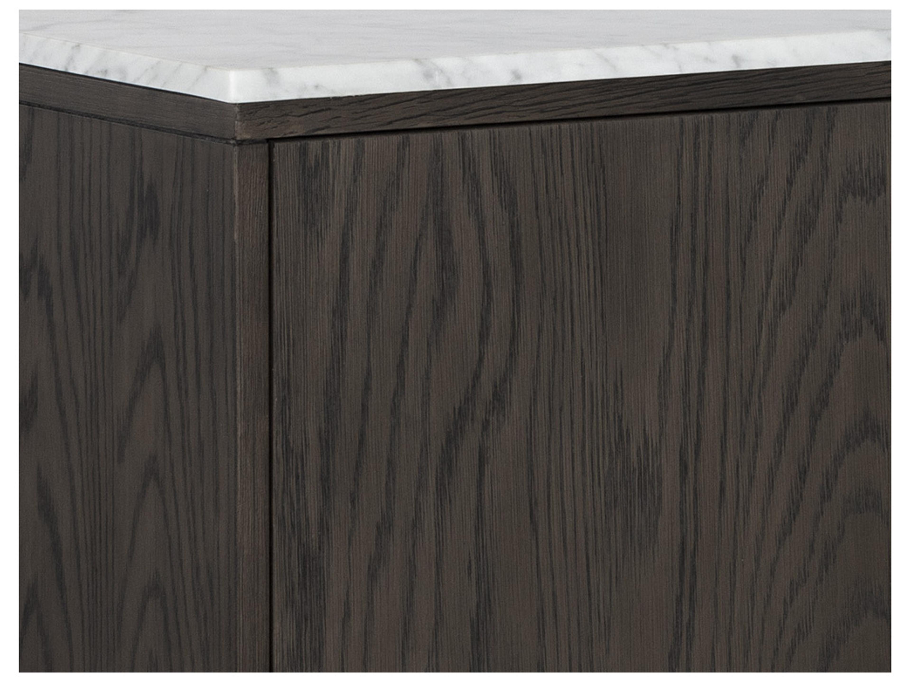 Sunpan Mixt Briar 78" Oak Wood White Antique Brass Sideboard