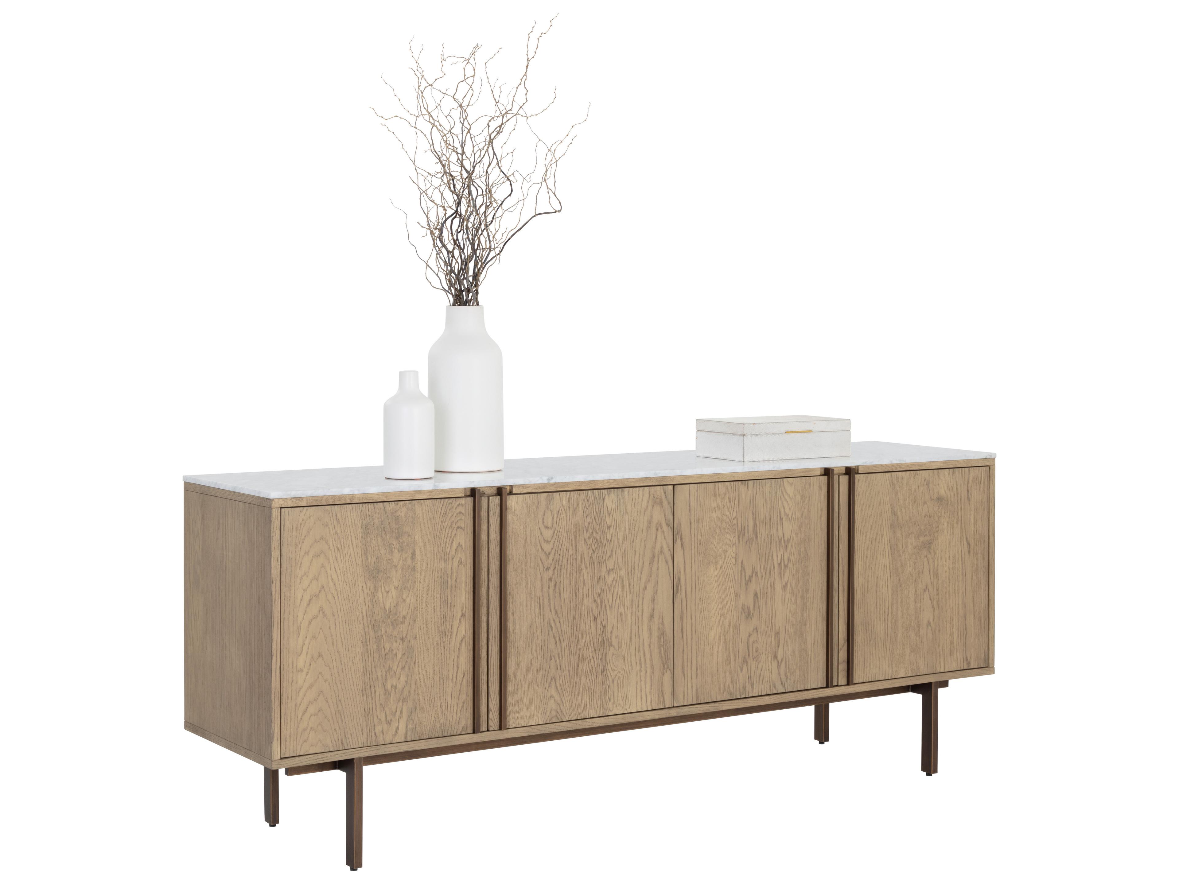 Sunpan Briar 78.75" Briar Sideboard Weathered Oak