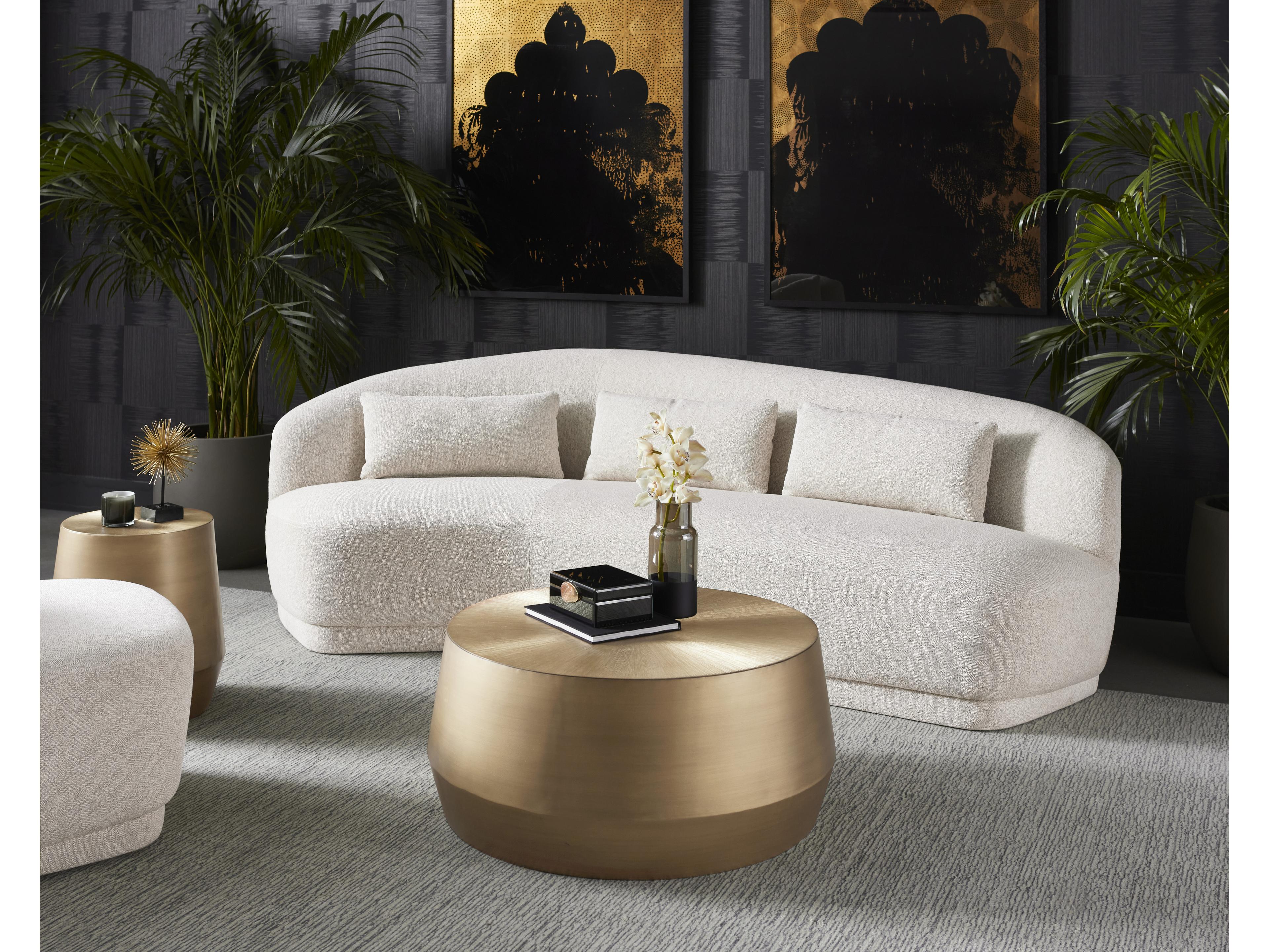 Sunpan Soraya Dove Cream Upholstered Sofa