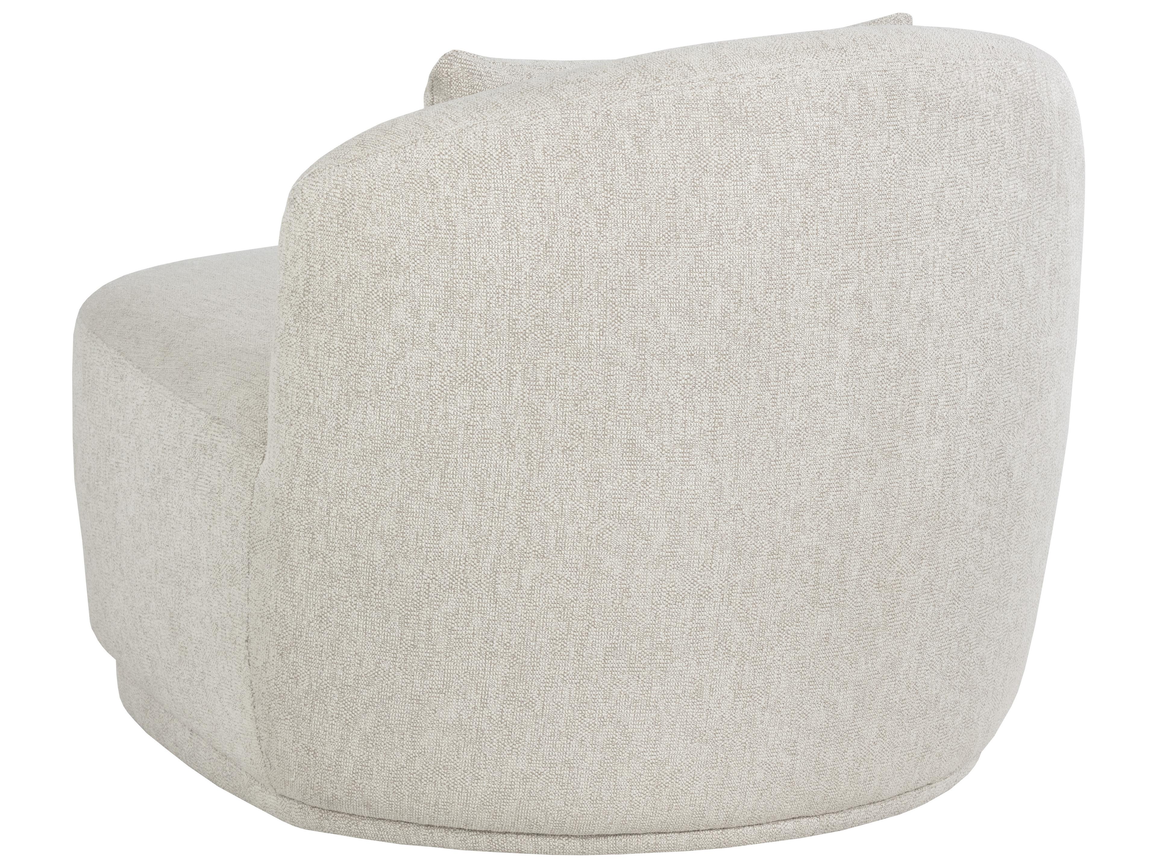 Sunpan Soraya Swivel Cream Fabric Accent Chair
