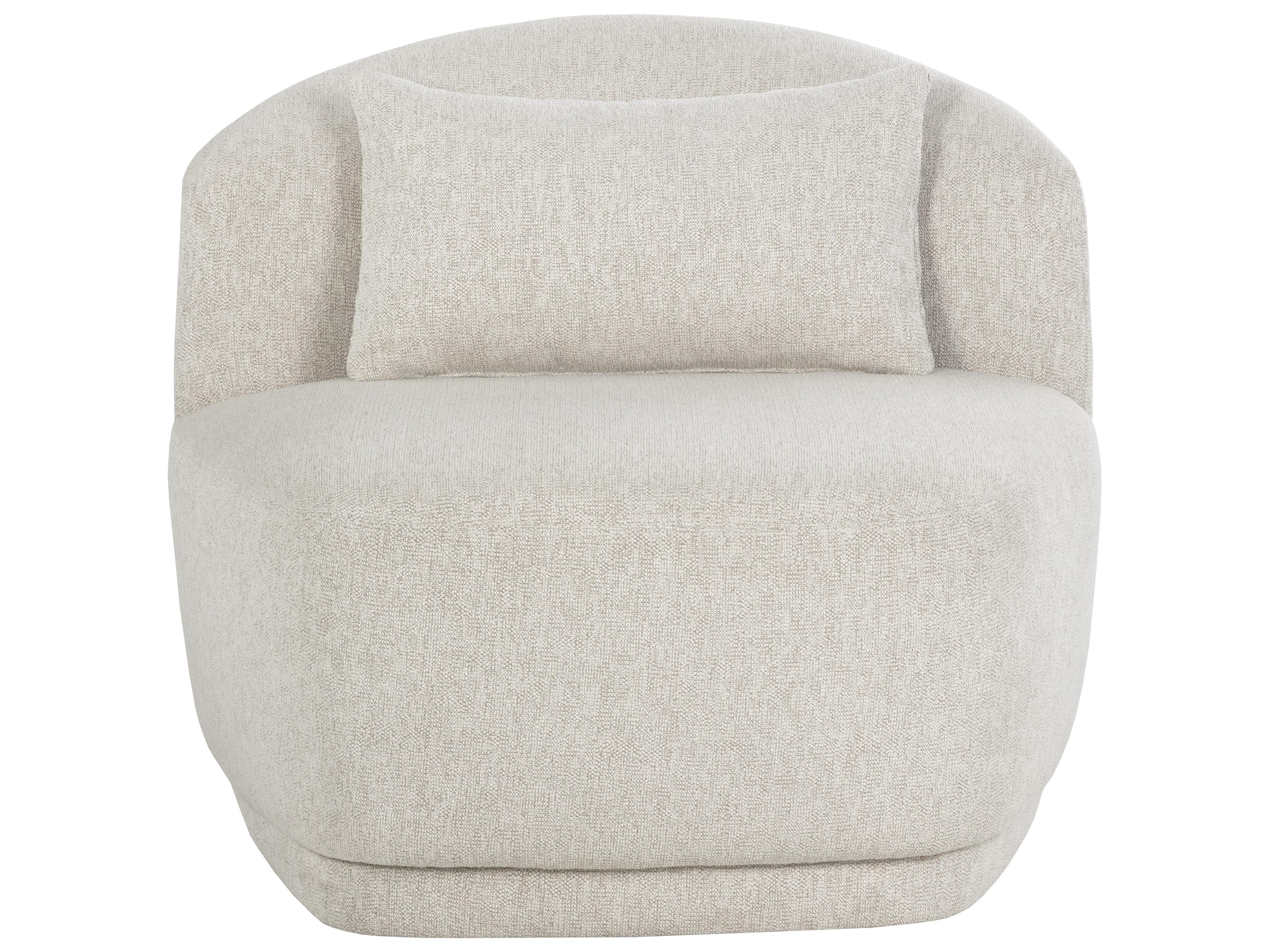 Sunpan Soraya Swivel Cream Fabric Accent Chair