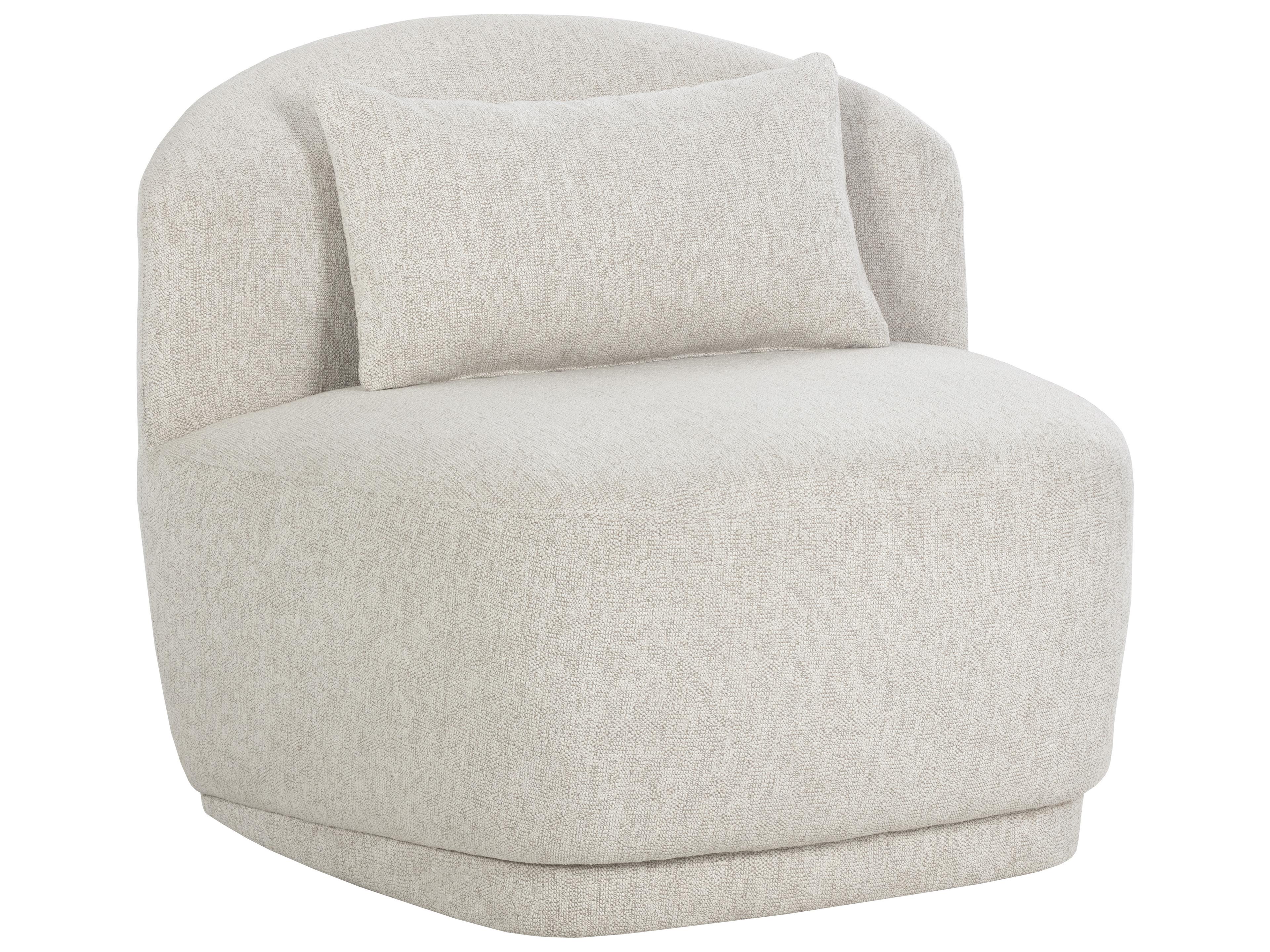 Soraya Swivel Cream Fabric Accent Chair
