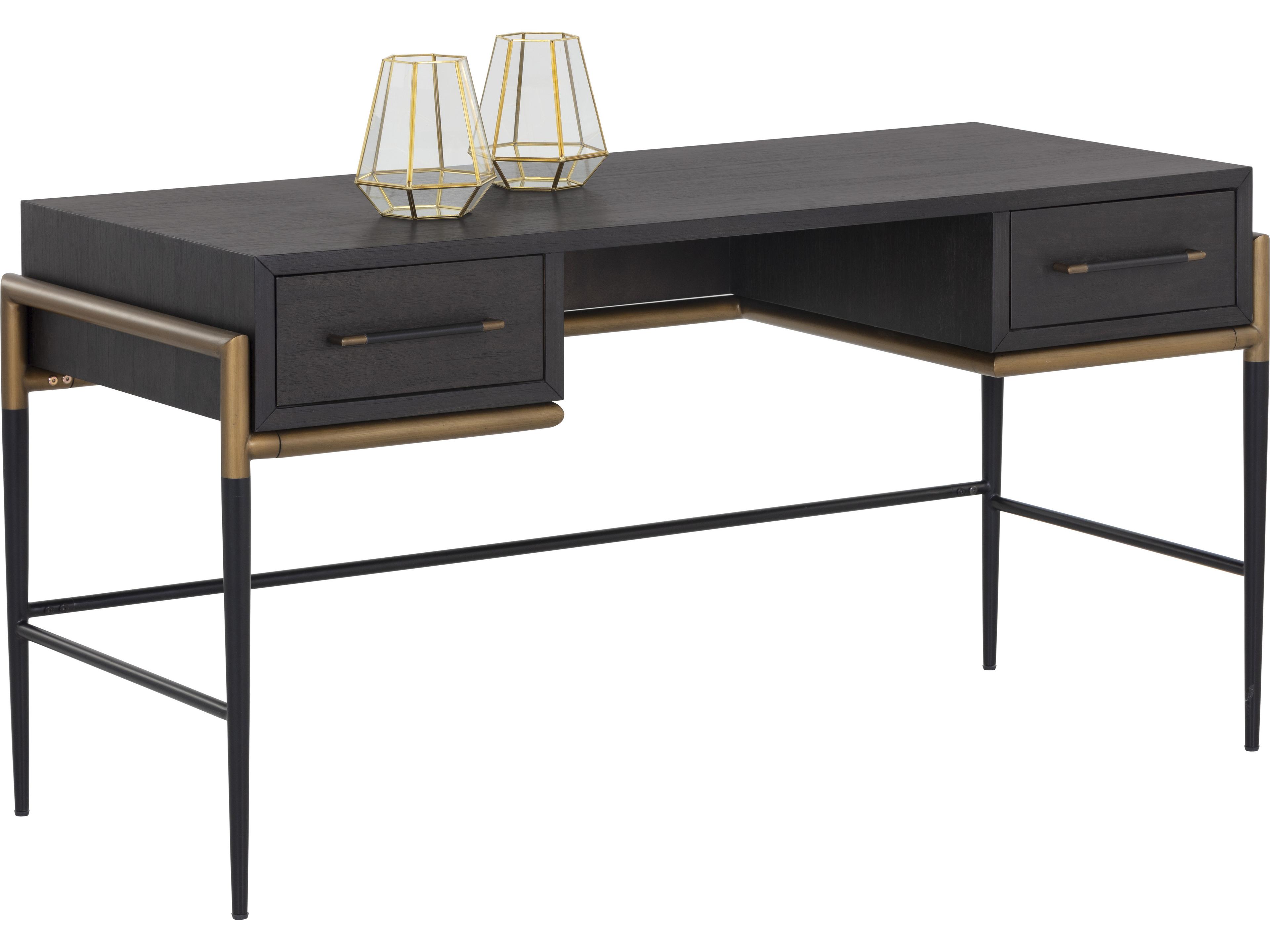 Sunpan Weldrick Espresso Black Acacia Wood Secretary Desk