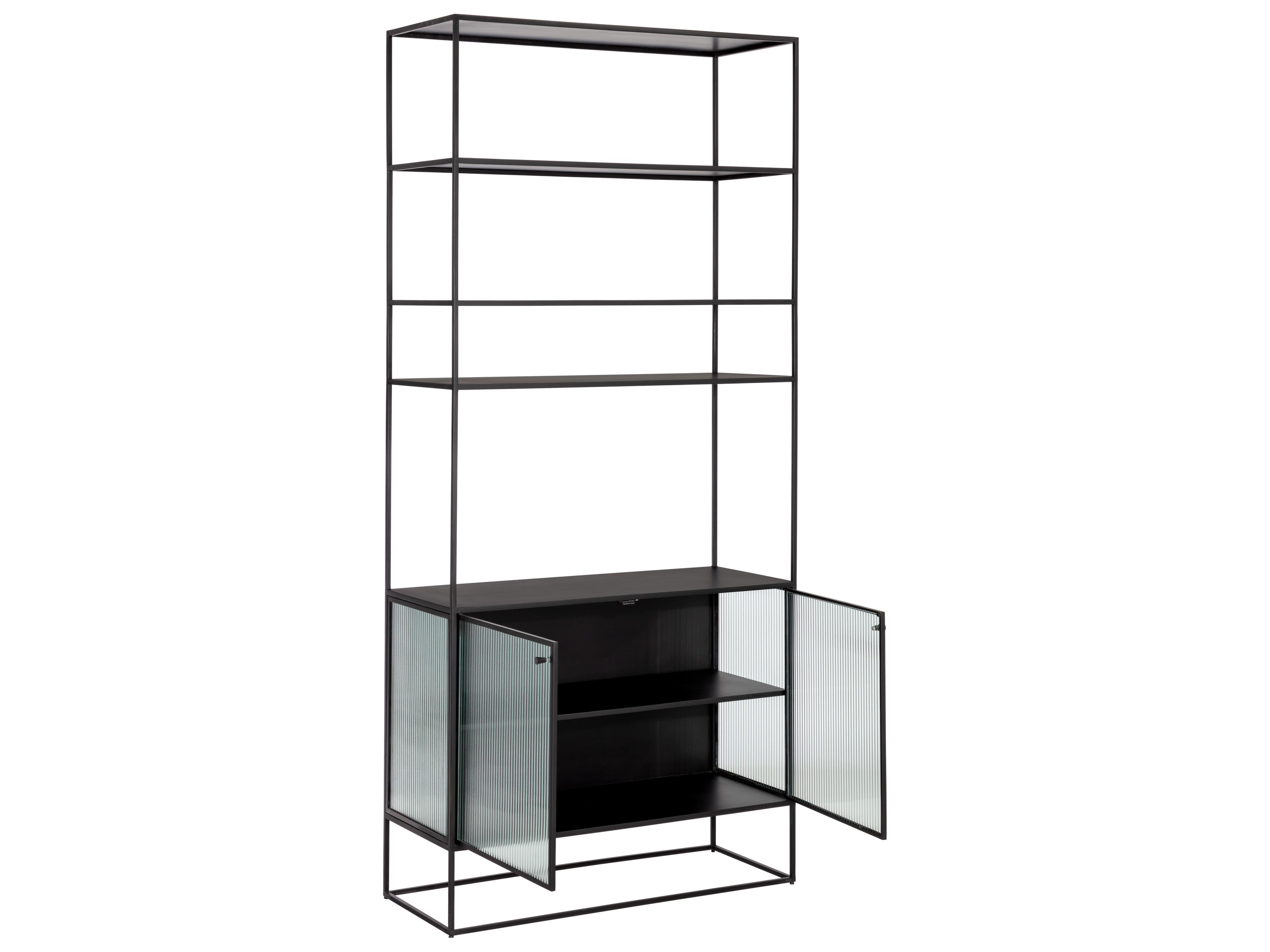 Parsons Clear Matte Black Bookcase