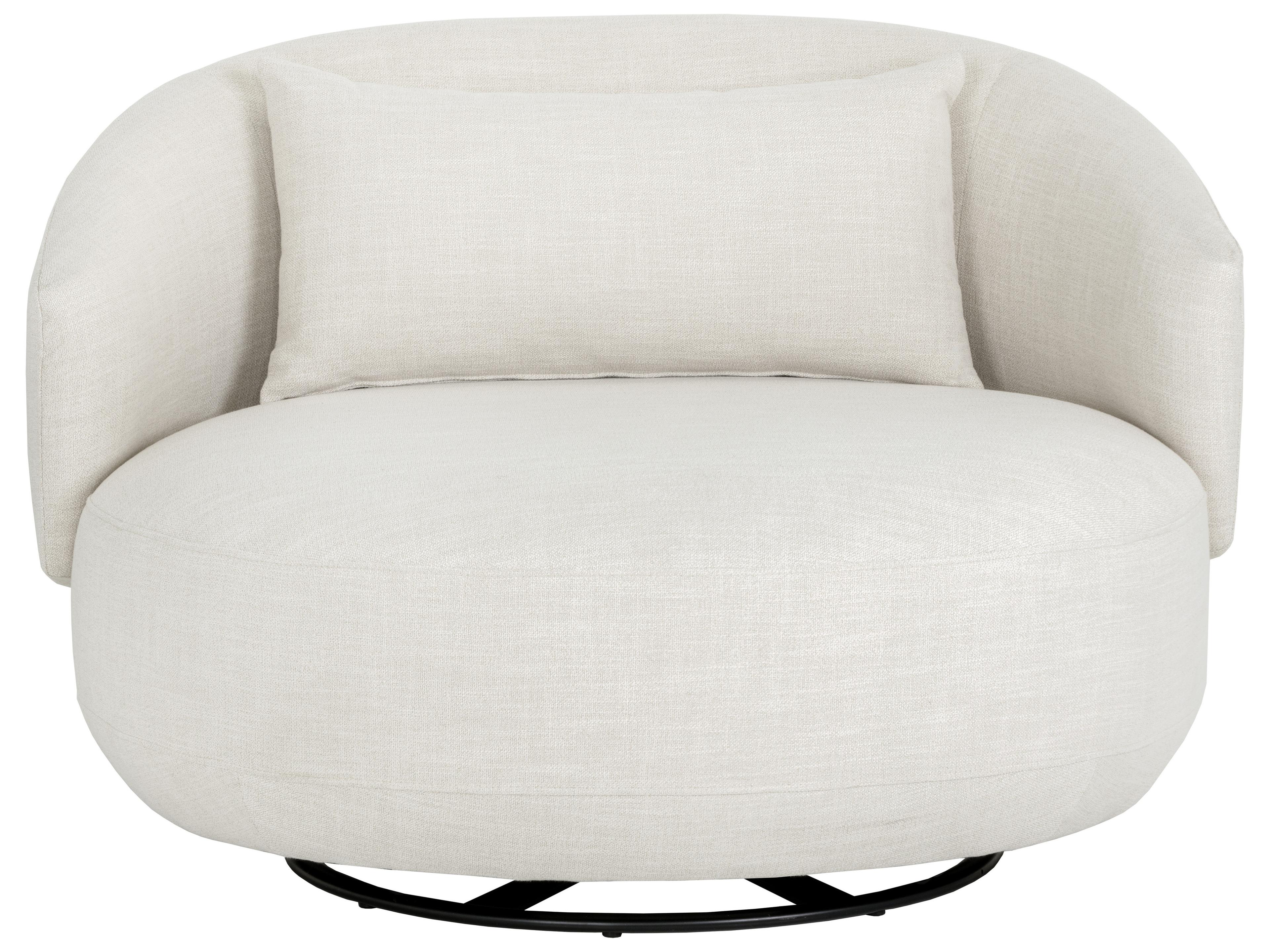 Sunpan Walsh Swivel White Accent Chair