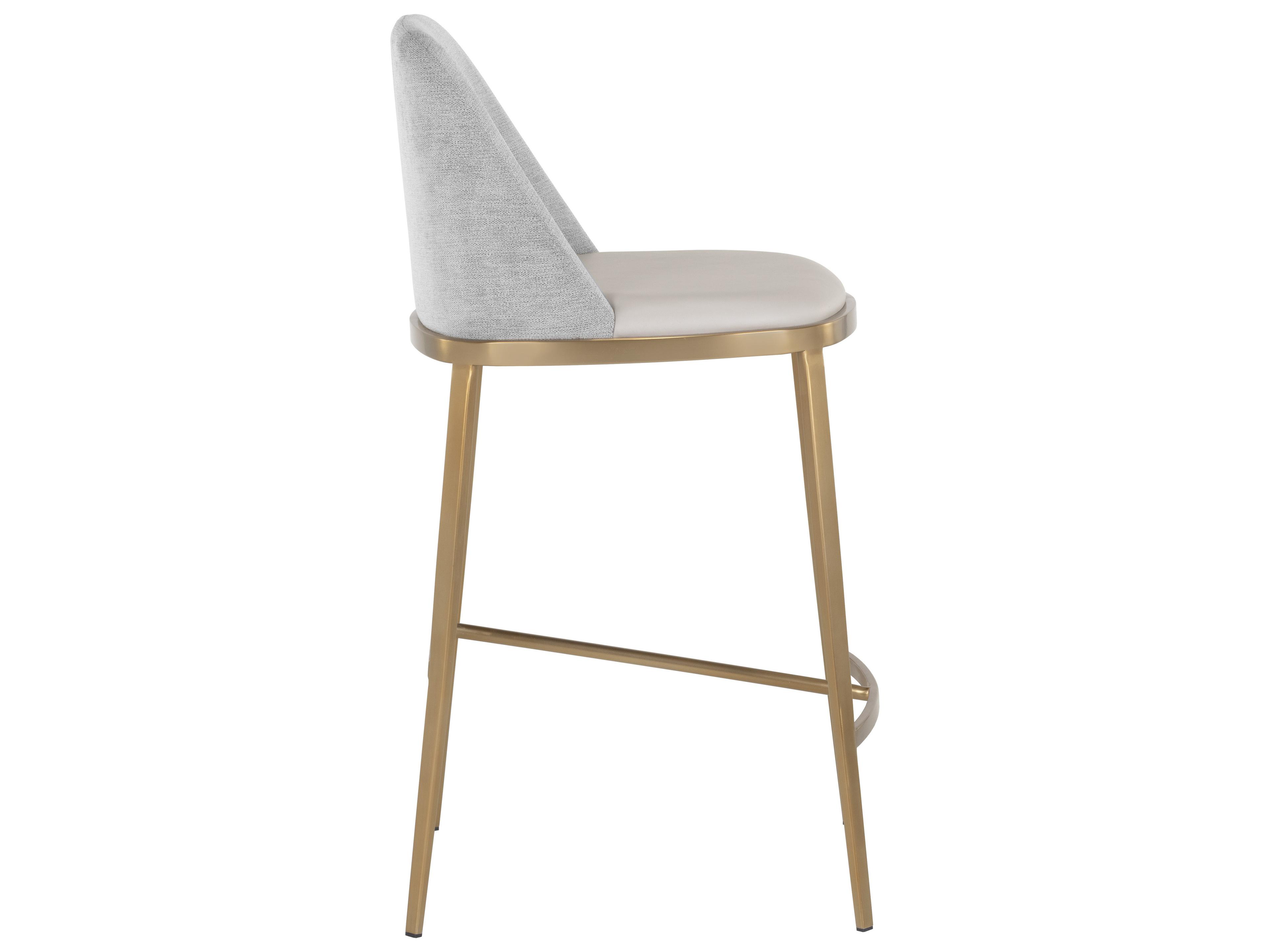 Sunpan Ikon Dover Upholstered Napa Stone Polo Club Gold Counter Stool