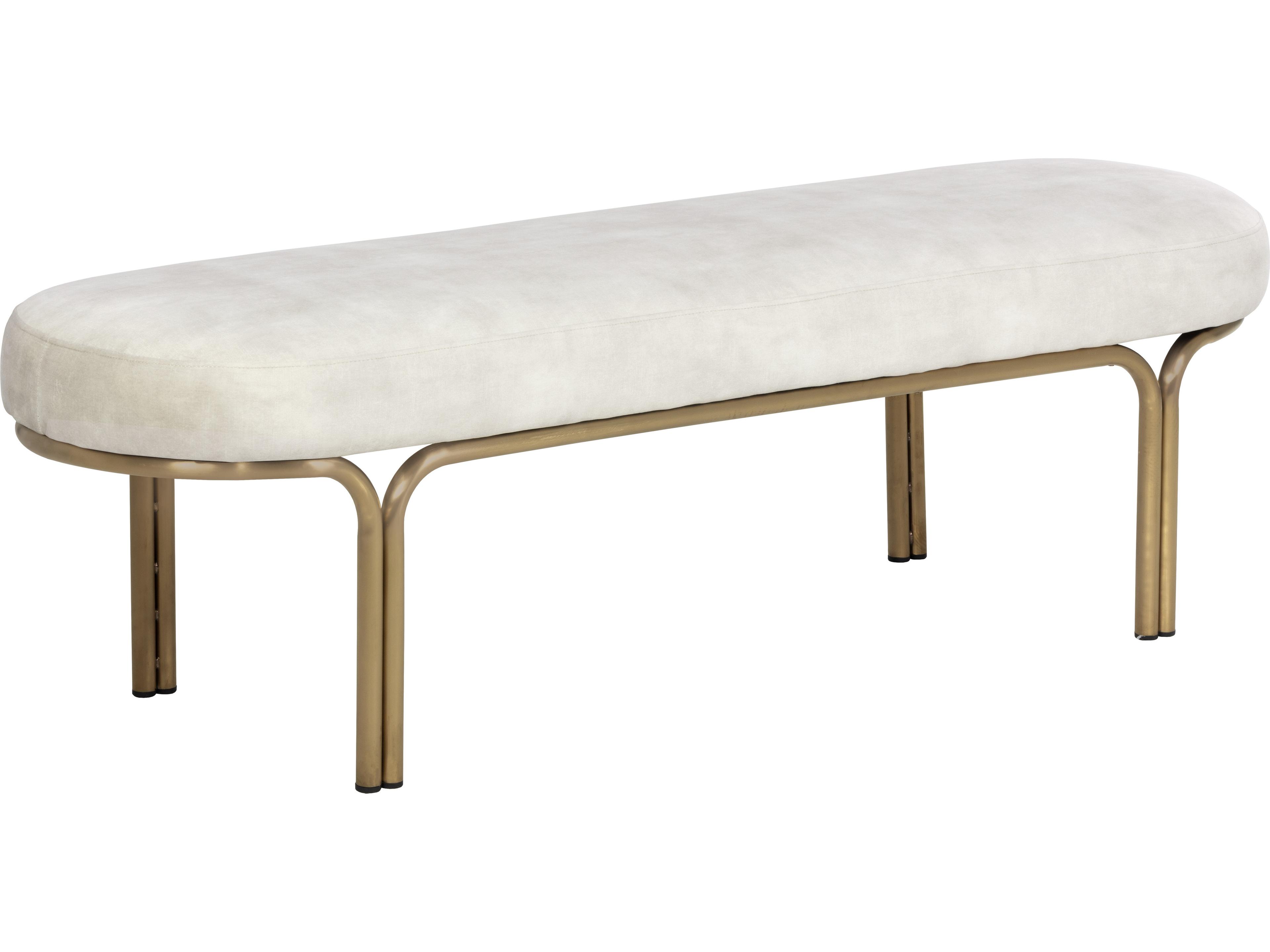 Sunpan Gold Upholstered Accent Bench