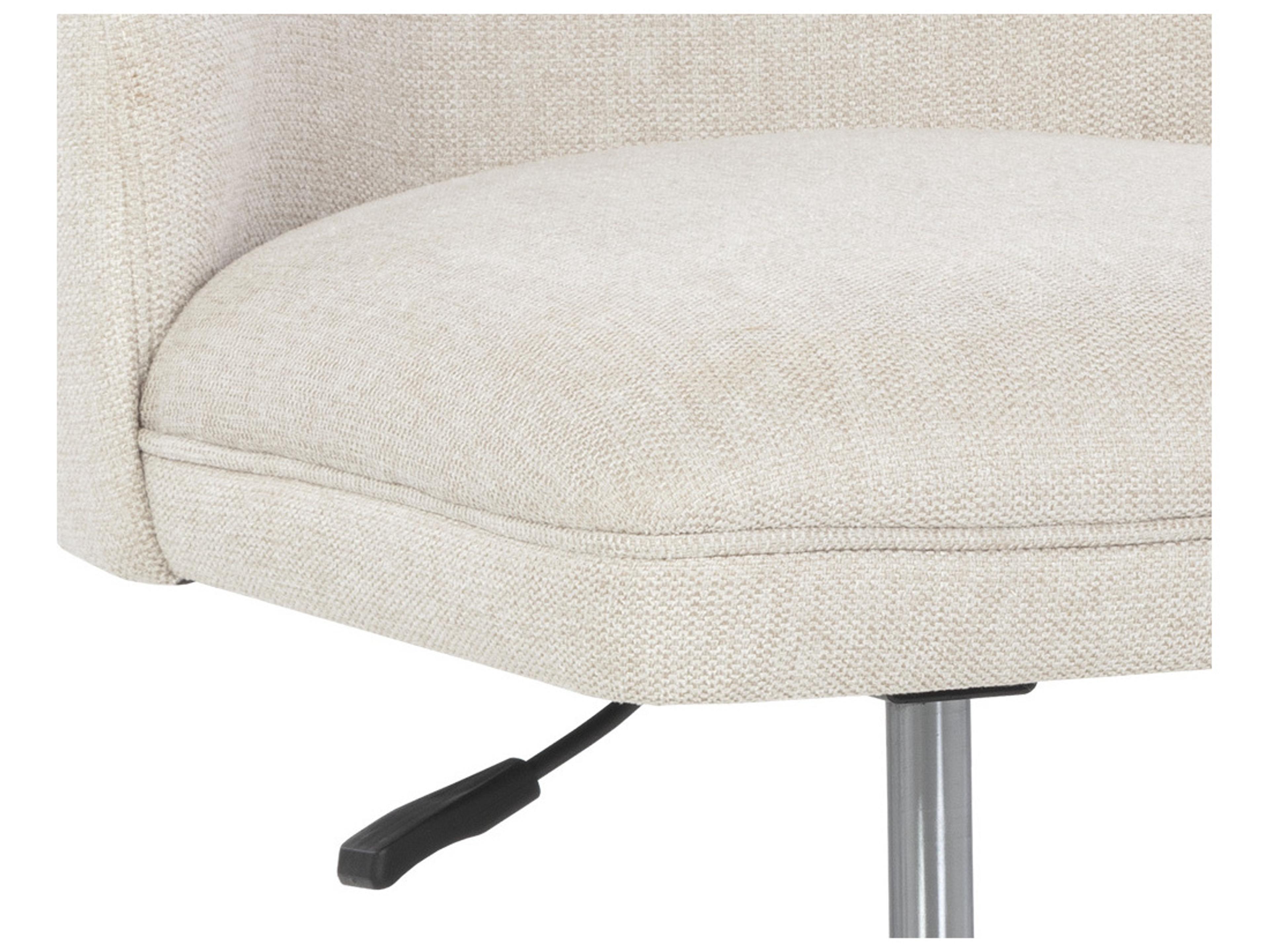 Sunpan Kenna White Upholstered Adjustable Computer Chair
