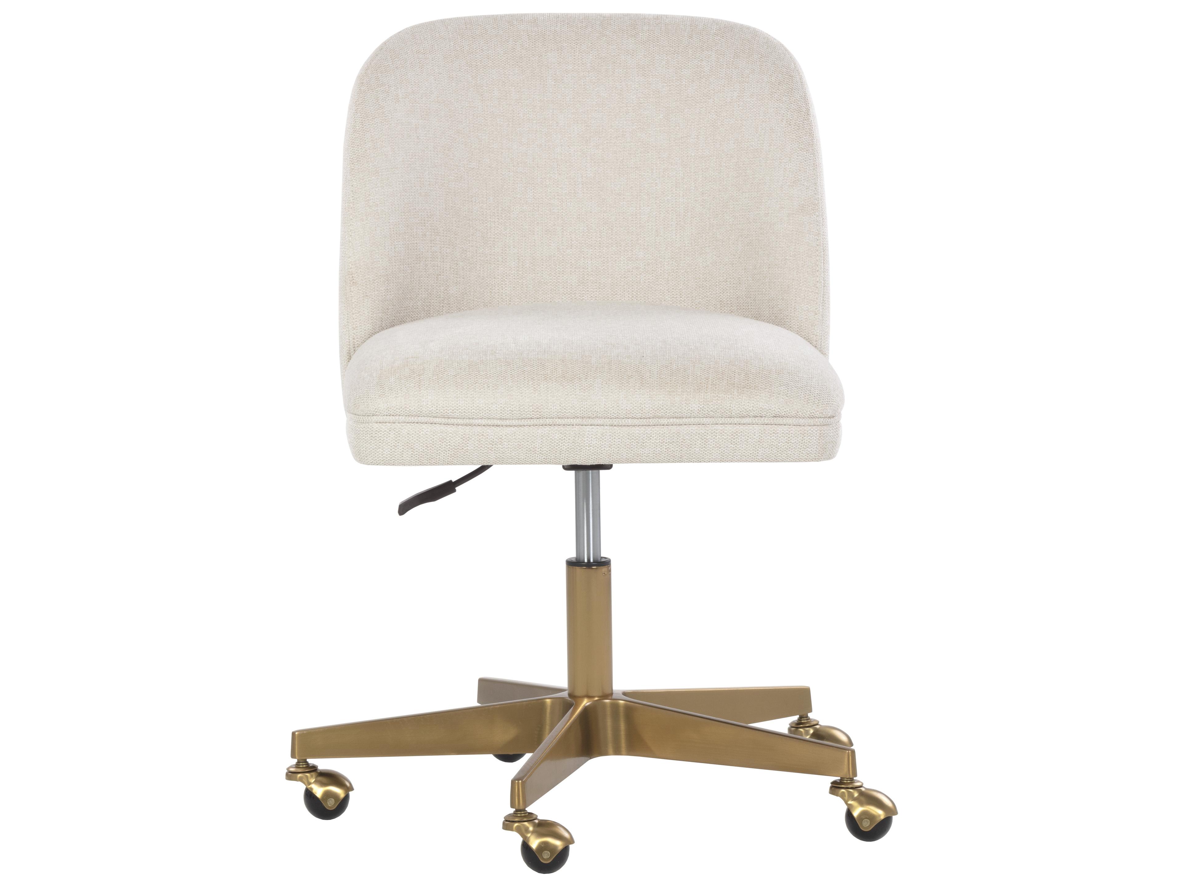 Sunpan Kenna White Upholstered Adjustable Computer Chair